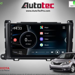 Toyota Sienna (2011 – 2014) OEM FIT 9″ HD Touch-Screen Android Navigation System | Android 13 | GPS | BT | Wifi | CarPlay | Camera