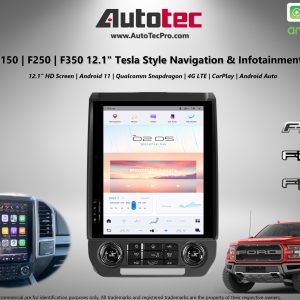 Ford F150 (2015 – 2021) 12.1″ IPS Touch-Screen Android Navigation System | Android 11 | GPS | BT | Wifi | CarPlay | SYNC | 4G LTE