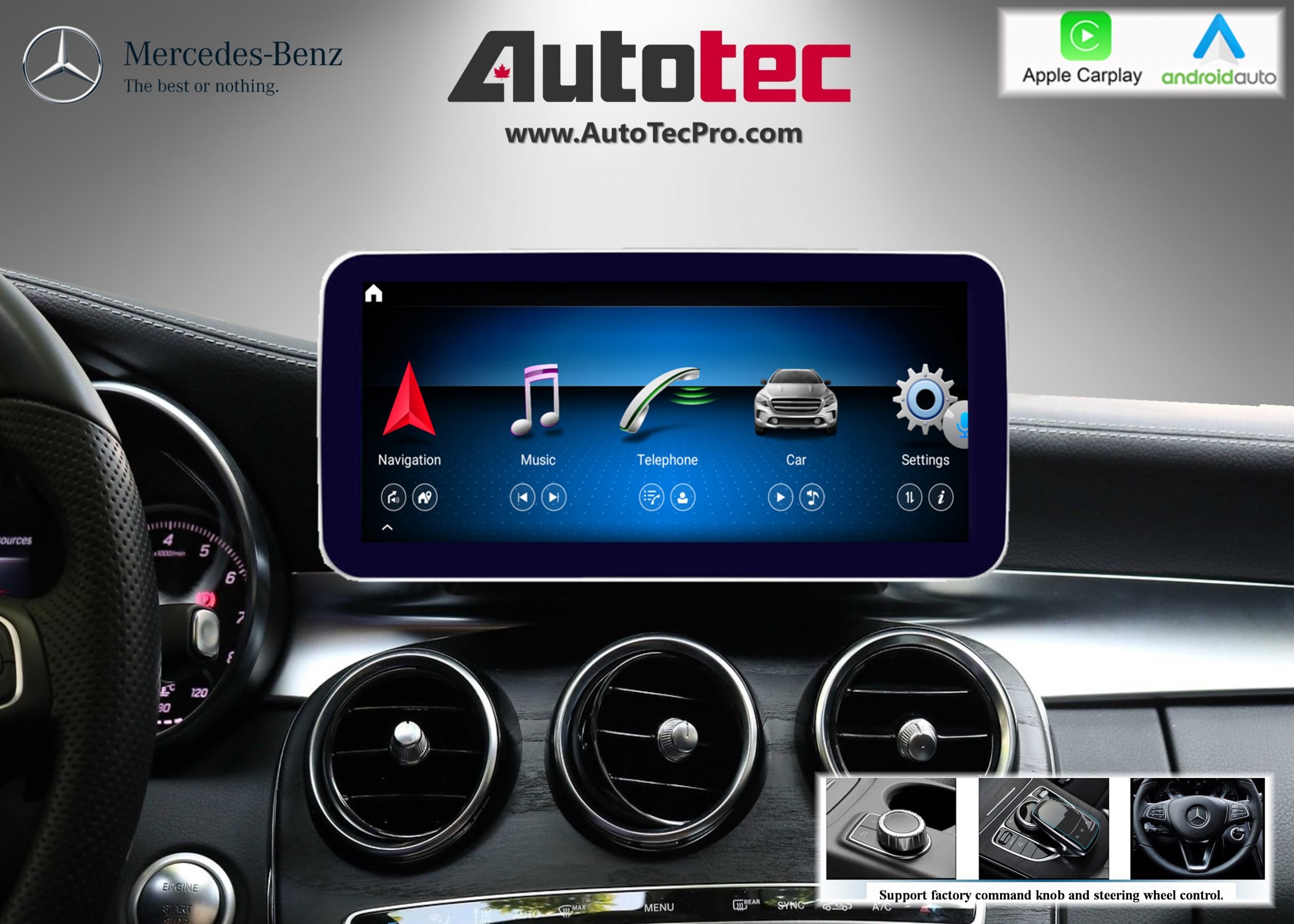 Mercedes Benz C Class 2015 2019 W205 Direct Fit 10 25 12 3 Hd Ips Touch Screen Android Navigation System Gps Bt Wifi 4g Lte Carplay Autotecpro Navigation Systems