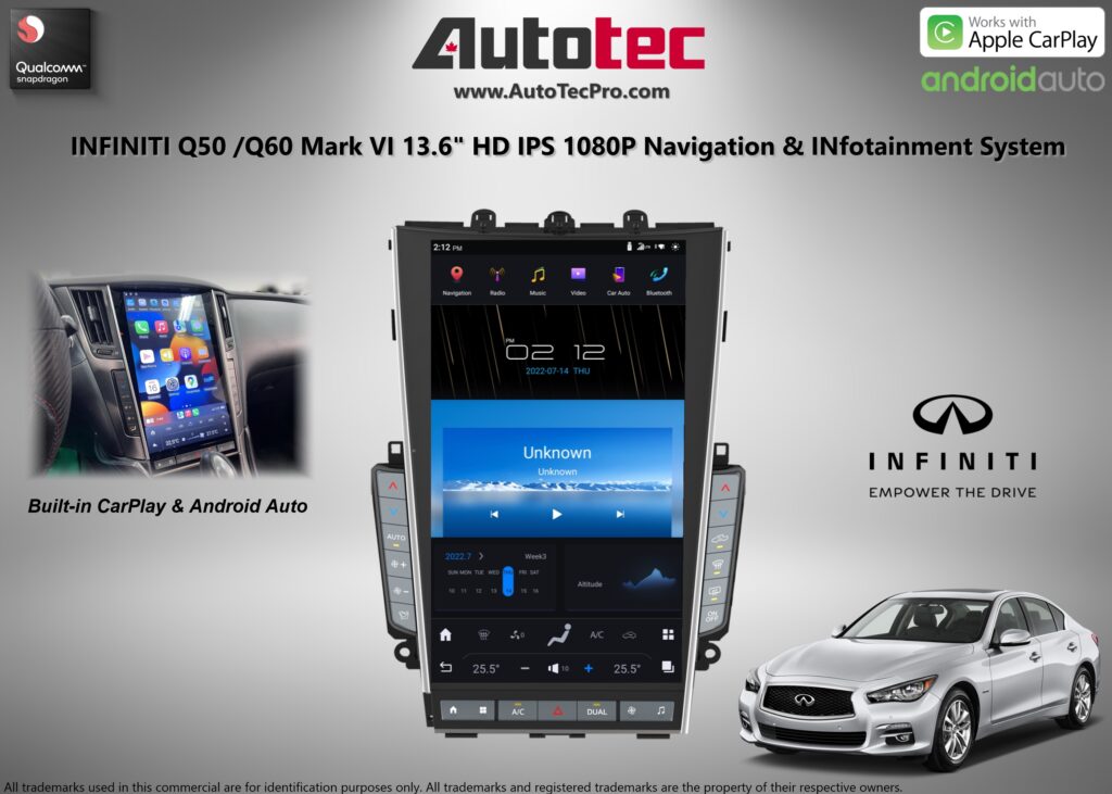 Infiniti Q50 / Q60 (2013 – 2021) 13.6″ (Mark VI) IPS HD 1080P Touch ...