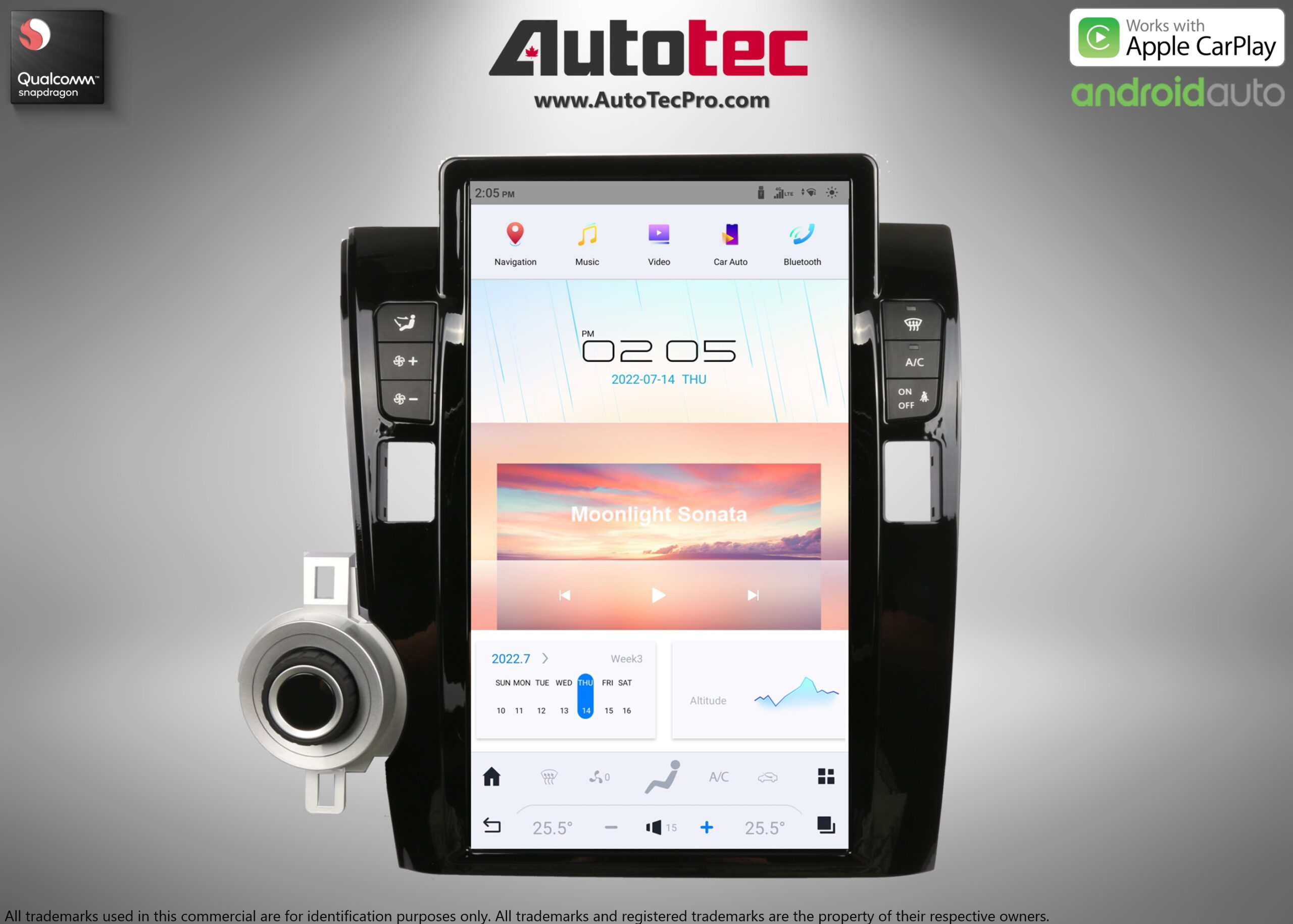 Toyota Tundra (2007 – 2013) 13.6″ HD Touch-Screen Navigation & Infotainment System | Android 13 | GPS | BT | WiFi | Camera | CarPlay