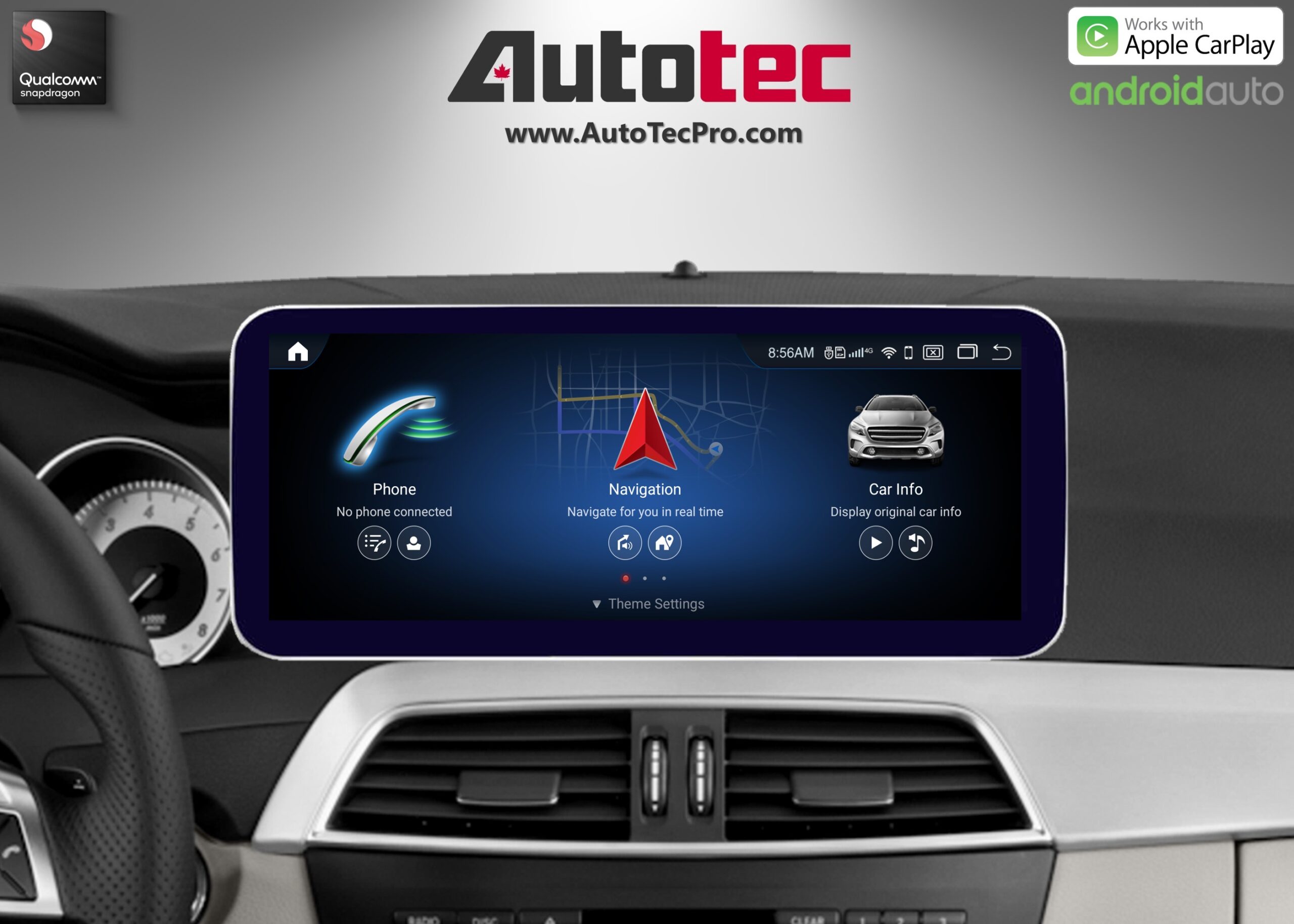 Mercedes-Benz C-Class (2012-2014 | W204 | NTG 4.5) Direct-Fit 10.25″ / 12.3″ HD IPS Touch-Screen Android Navigation System | Android 14 | GPS | BT | Wifi | 4G LTE | CarPlay