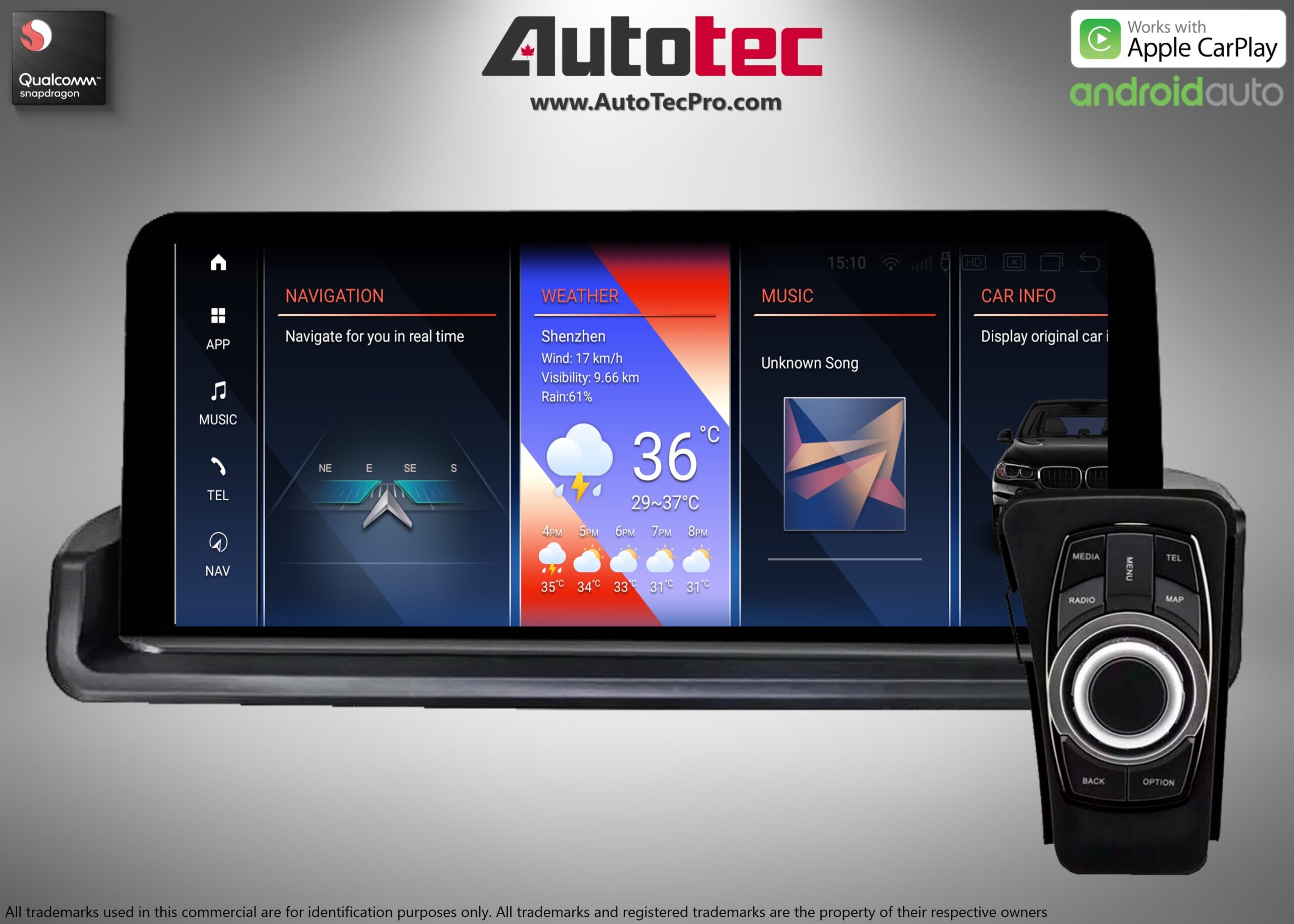 BMW 3 Series (2006 – 2012)  E90 / E91 / E92 OEM FIT 10.25″ /12.5″ HD Touch-Screen Android Navigation System | Android 14 | GPS | BT | Wifi | Camera | CarPlay