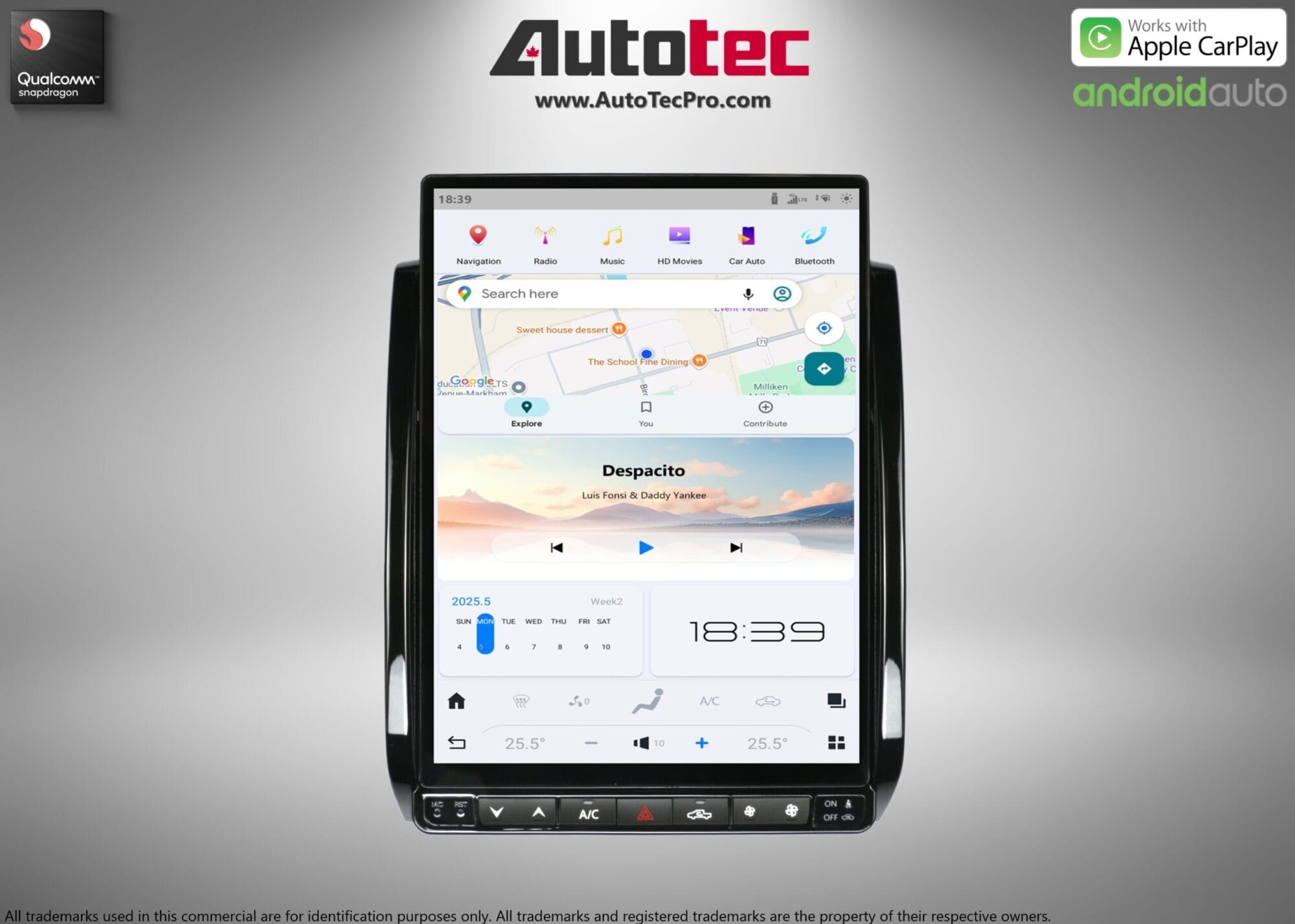 Toyota Tacoma (2005 – 2015) 13.8″ HD Touch-Screen Android Navigation System | Android 13 | GPS | BT | WiFi | Camera | CarPlay