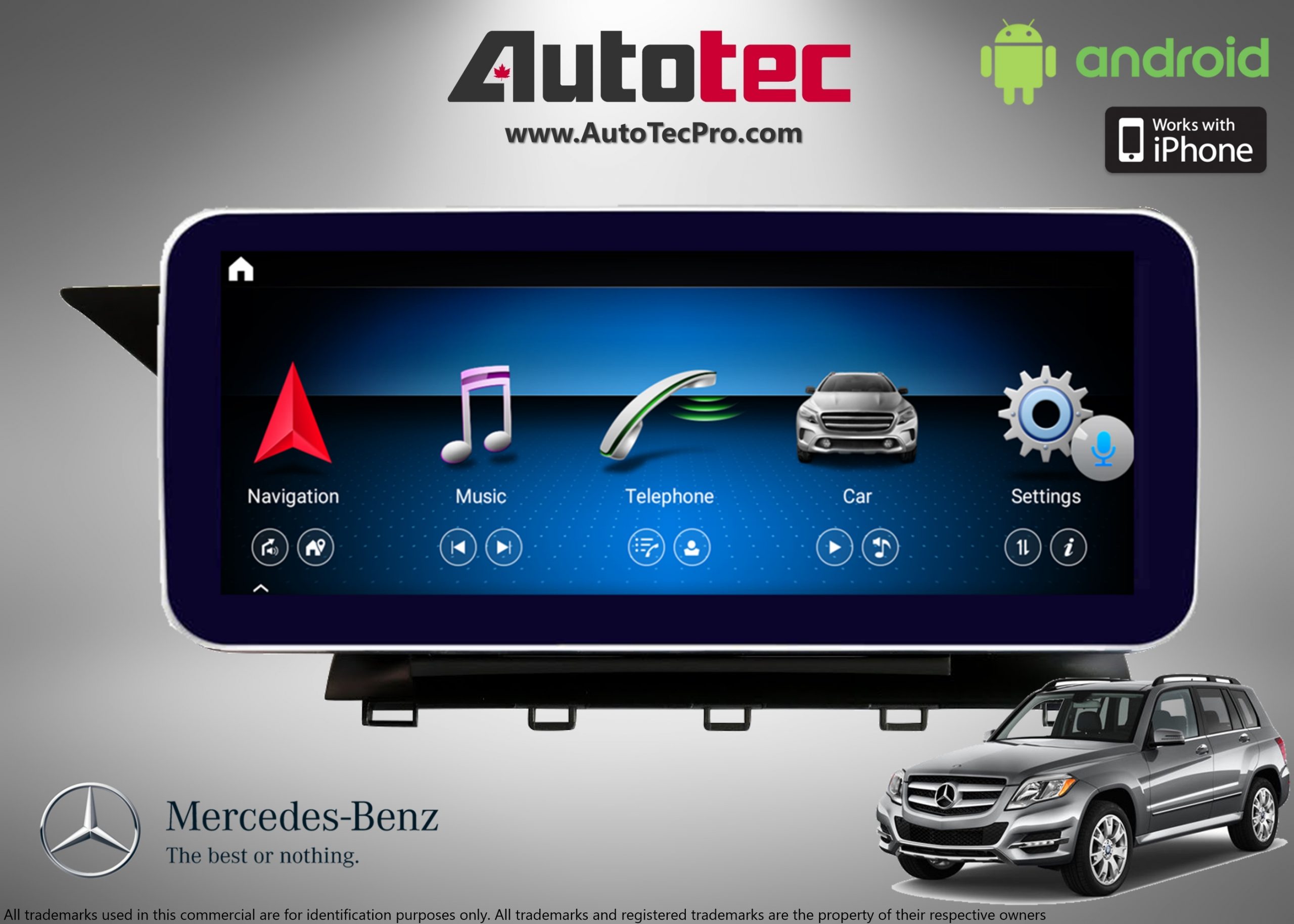 MercedesBenz GLK (20132015 X204) DirectFit 10.25″ HD IPS Touch
