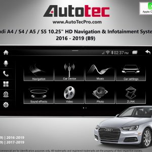 AUDI A4 / A5 (2016 – 2020 | B9) OEM FIT 10.25″ HD Touch-Screen Android Navigation System | GPS | BT | Wifi | ANDROID 11 | CarPlay