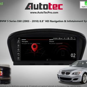 BMW 5 Series (2003 – 2010) E60 OEM FIT 8.8″ HD Touch-Screen Android Navigation System | GPS | BT | Wifi | Camera | CarPlay