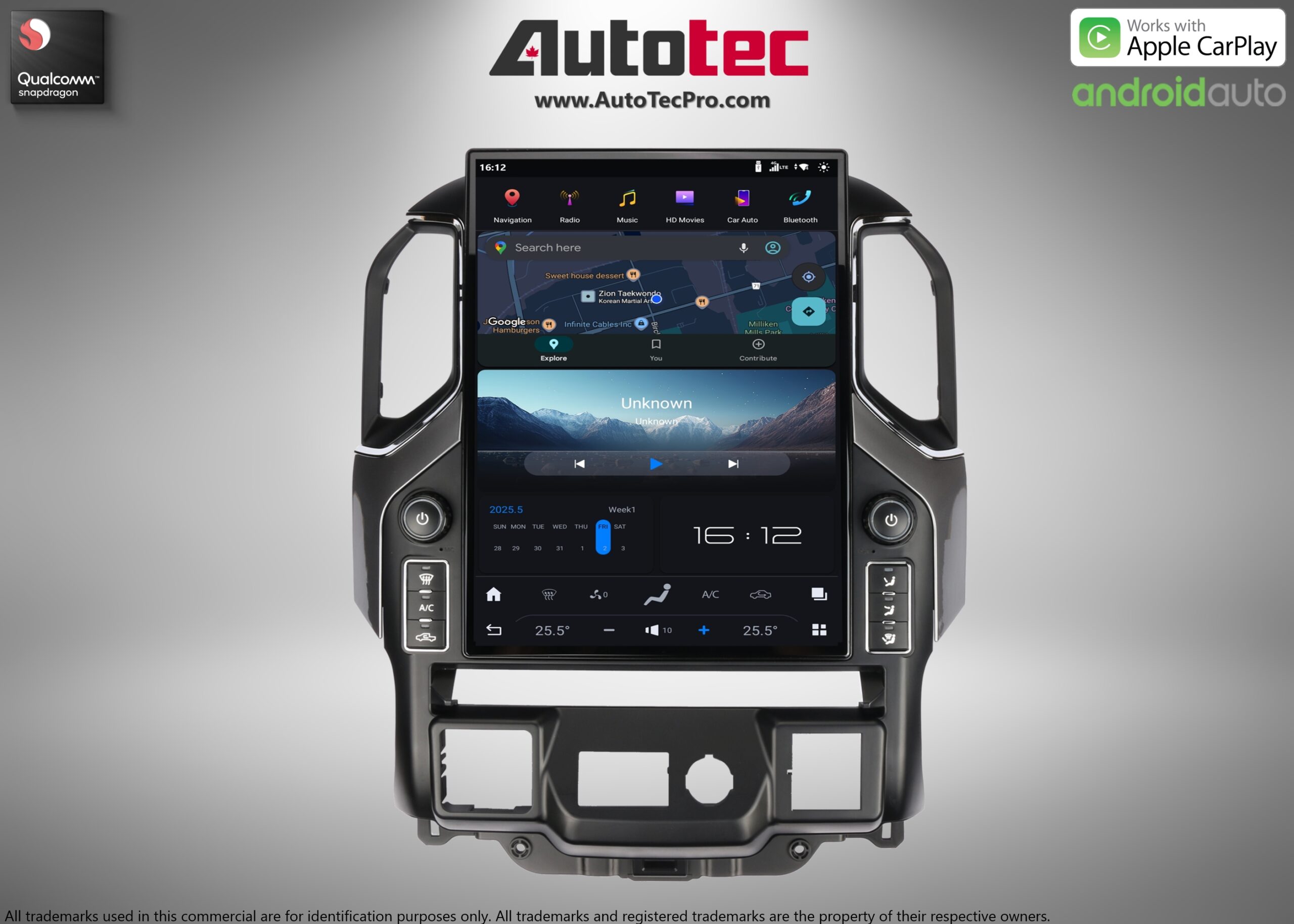 Chevrolet Silverado / GMC Sierra (2019 – 2026) 15.6″ IPS QHD 2K Touch-Screen Navigation & Infotainment System | Android 13 | GPS | BT | Wifi | CarPlay | Onstar | 4G LTE