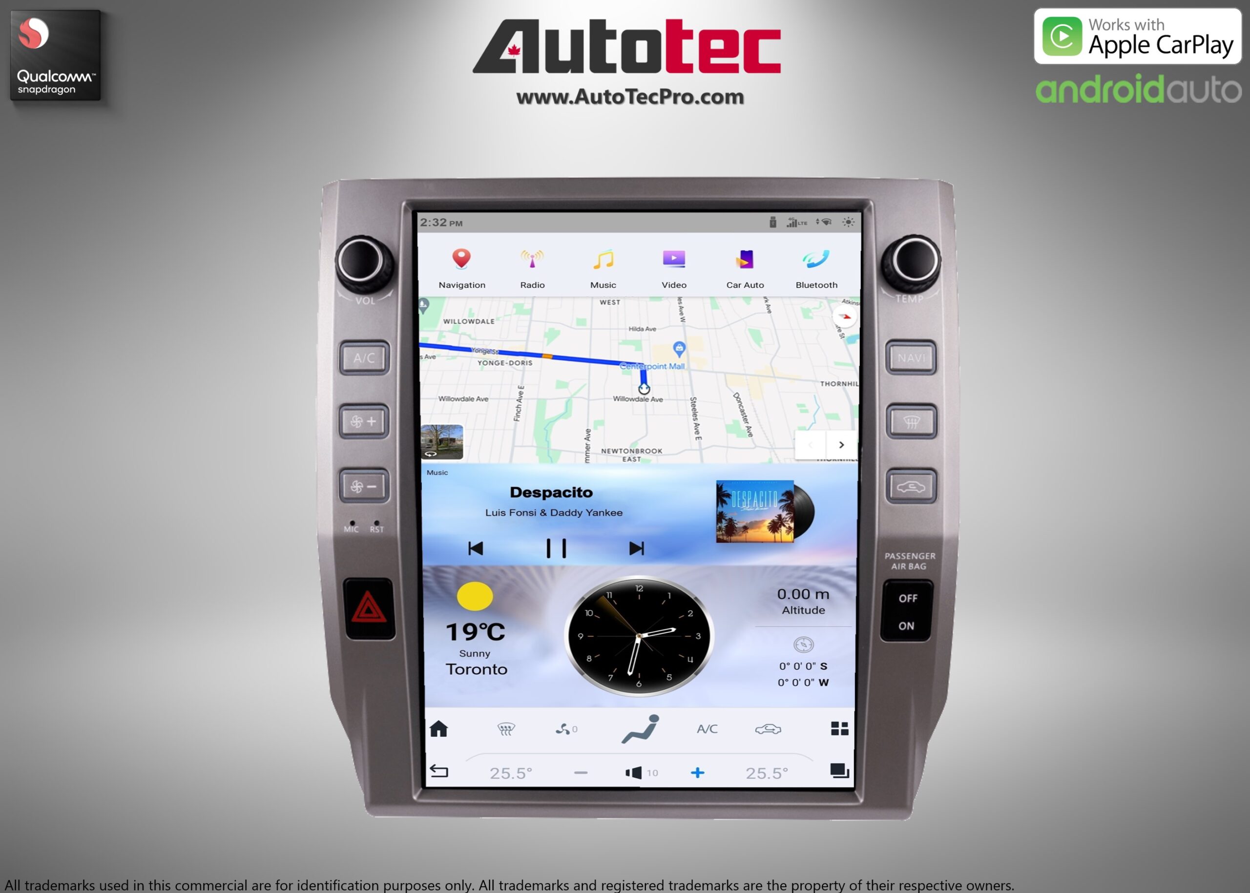 Toyota Tundra (2014 – 2021) 12.1″ HD Touch-Screen Android Navigation System | Android 13 | GPS | BT | WiFi | Camera | CarPlay
