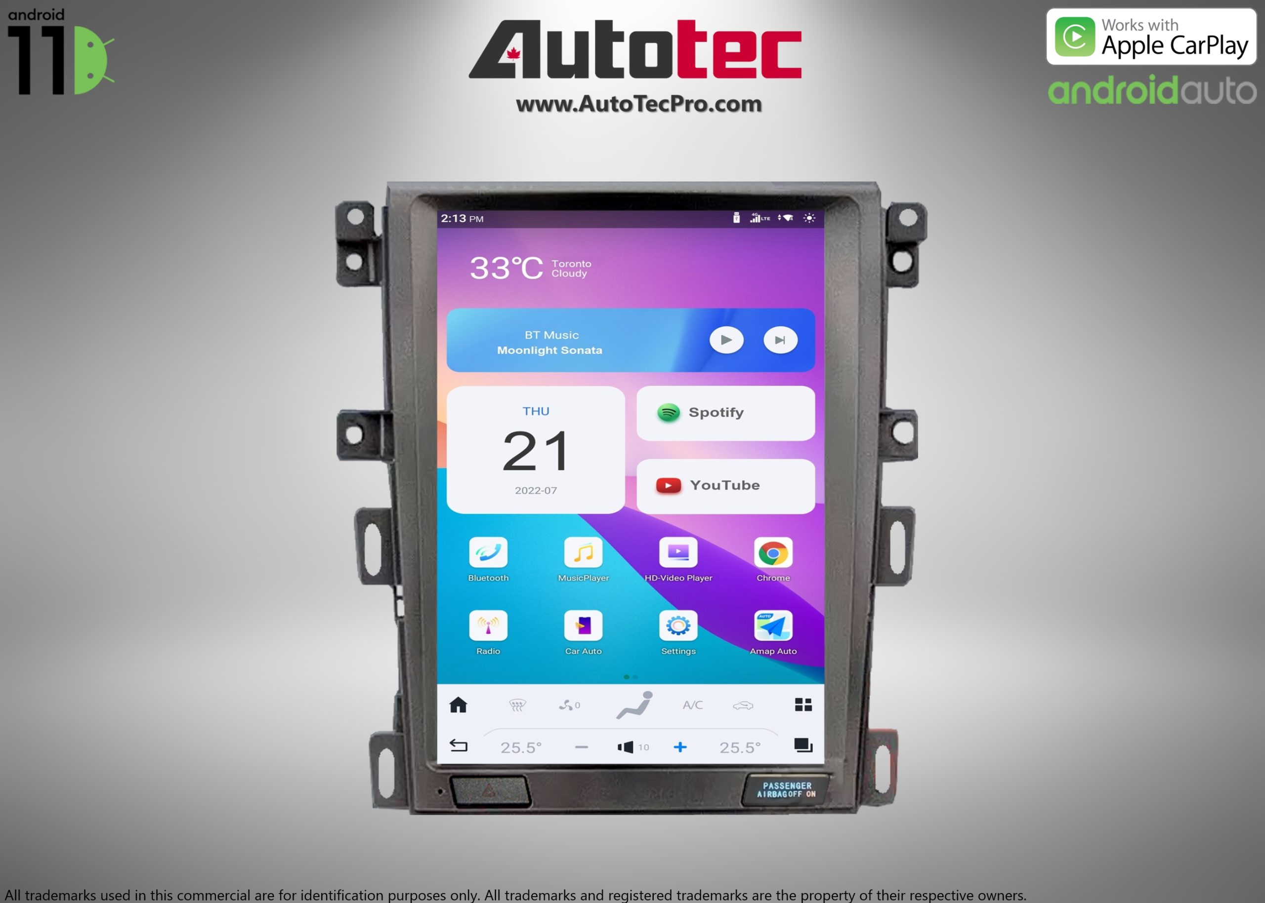 Ford Edge (2011 – 2014) 12.1″ IPS HD Touch-Screen Android Navigation System | Android 11 | GPS | BT | WiFi | Camera | CarPlay | Android Auto | 4G LTE