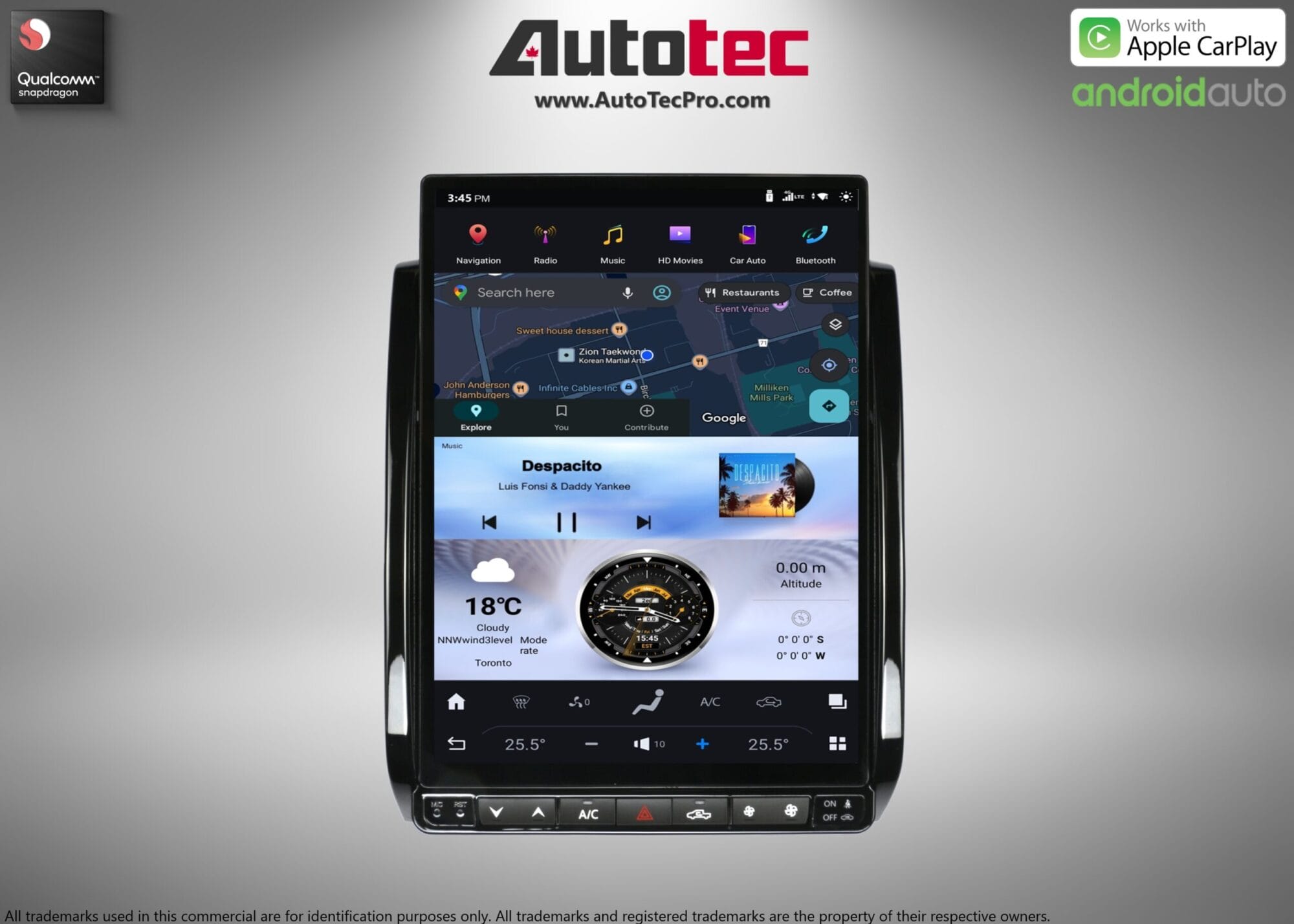 Toyota Tacoma (2005 – 2015) 13.8″ HD Touch-Screen Android Navigation System | Android 13 | GPS | BT | WiFi | Camera | CarPlay