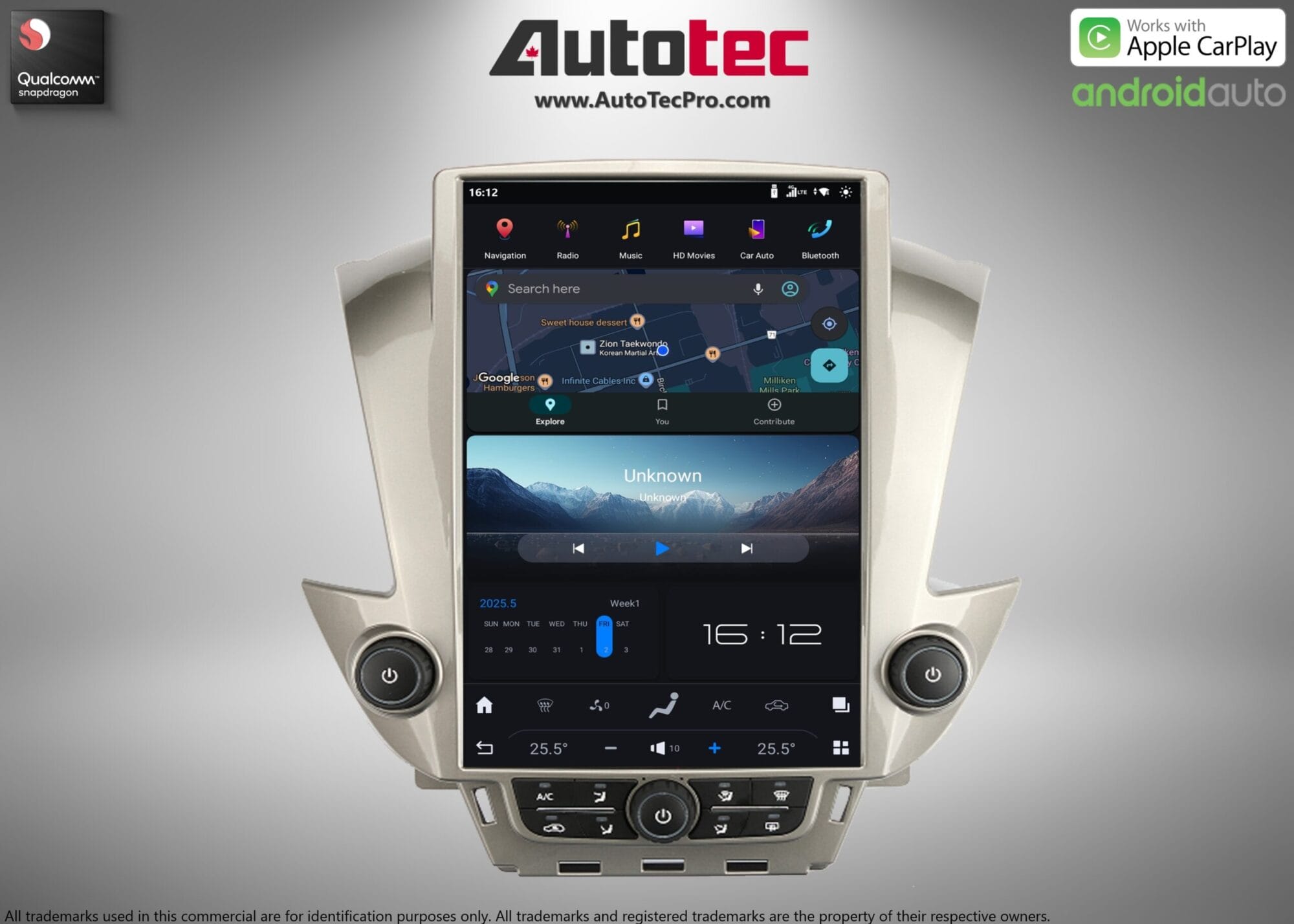 Chevrolet Tahoe / Suburban / GMC Yukon (2015 – 2020) 15.6″ IPS QHD 2K Touch-Screen Navigation & Infotainment System | Android 13 | GPS | BT | Wifi | CarPlay | Onstar | 4G LTE