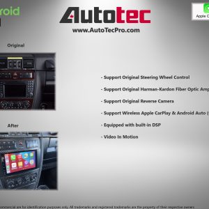 Mercedes-Benz G-Class ( 2008-2012 ) Direct-Fit 9″ HD IPS Touch-Screen Android Navigation System | Android 14 | GPS | BT | Wifi | Camera | CarPlay