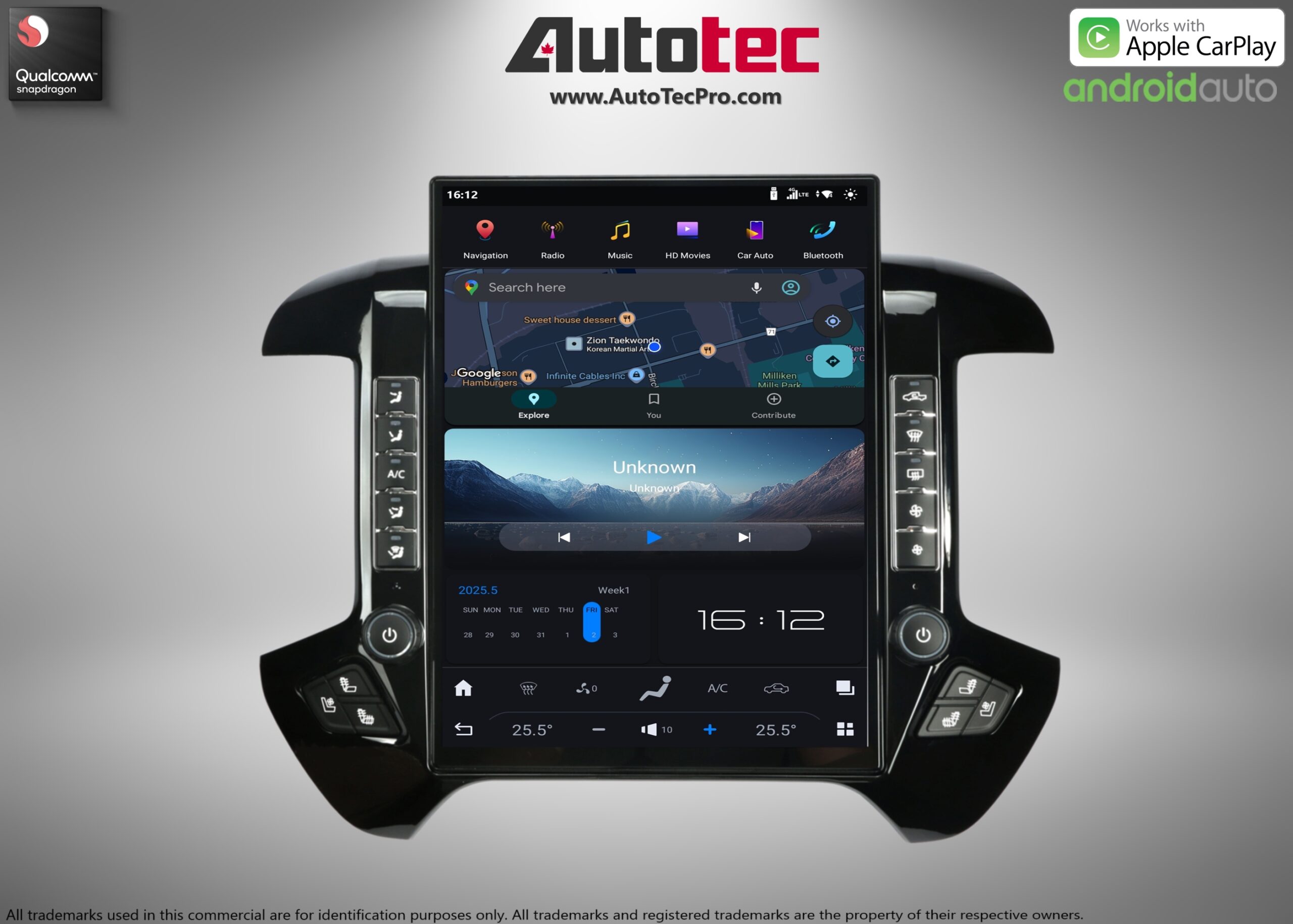 Chevrolet Silverado / GMC Sierra (2014 – 2019) 15.6″ IPS QHD 2K Touch-Screen Navigation & Infotainment System | Android 13 | GPS | BT | Wifi | CarPlay | Onstar | DSP | 4G LTE