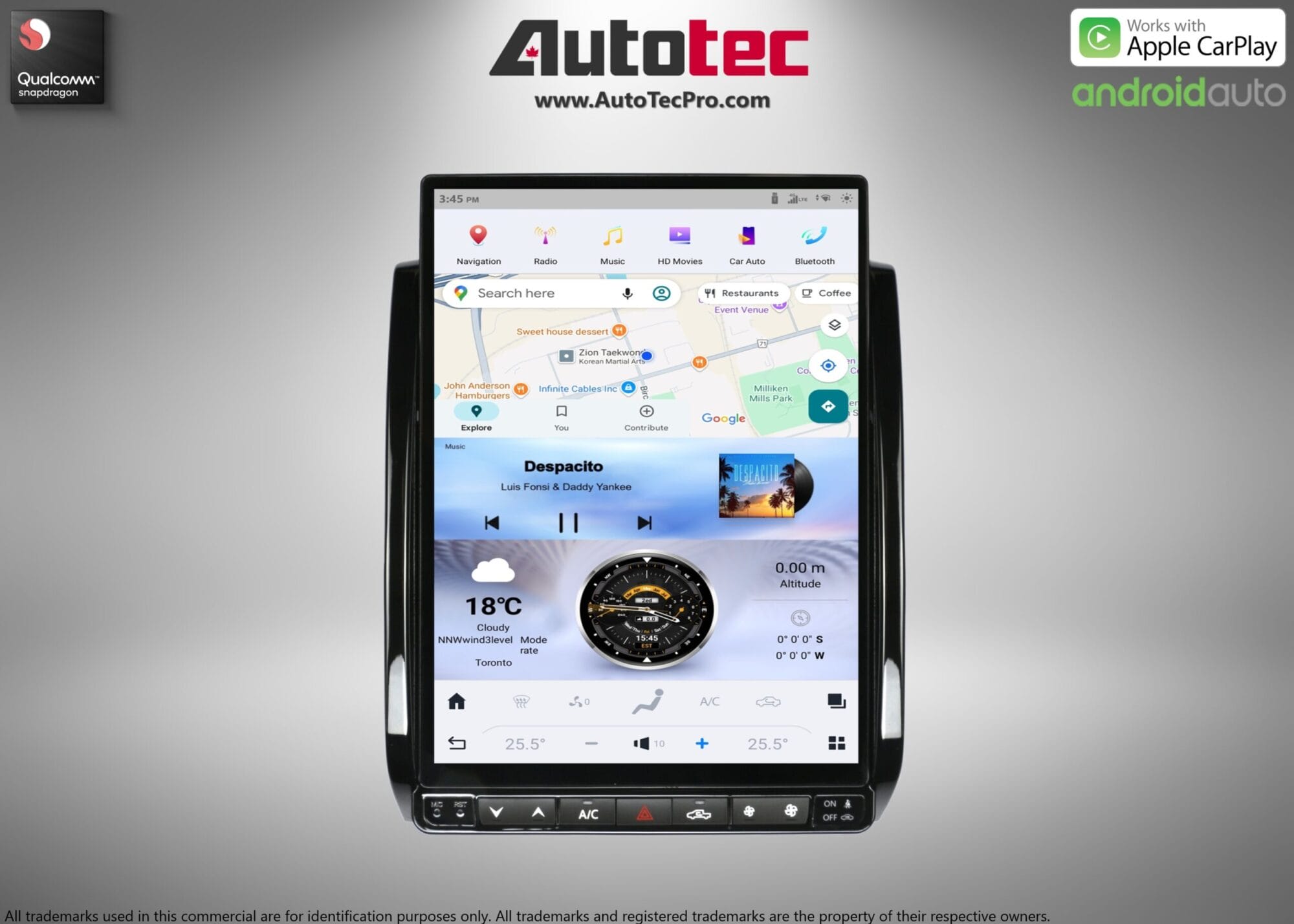 Toyota Tacoma (2005 – 2015) 13.8″ HD Touch-Screen Android Navigation System | Android 13 | GPS | BT | WiFi | Camera | CarPlay