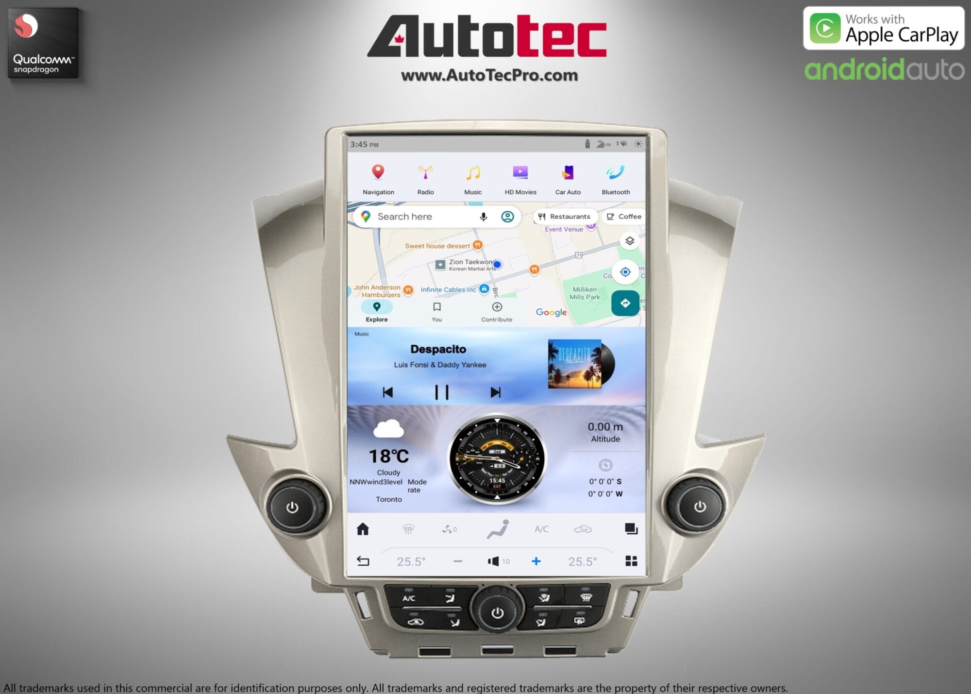 Chevrolet Tahoe / Suburban / GMC Yukon (2015 – 2020) 15.6″ IPS QHD 2K Touch-Screen Navigation & Infotainment System | Android 13 | GPS | BT | Wifi | CarPlay | Onstar | 4G LTE