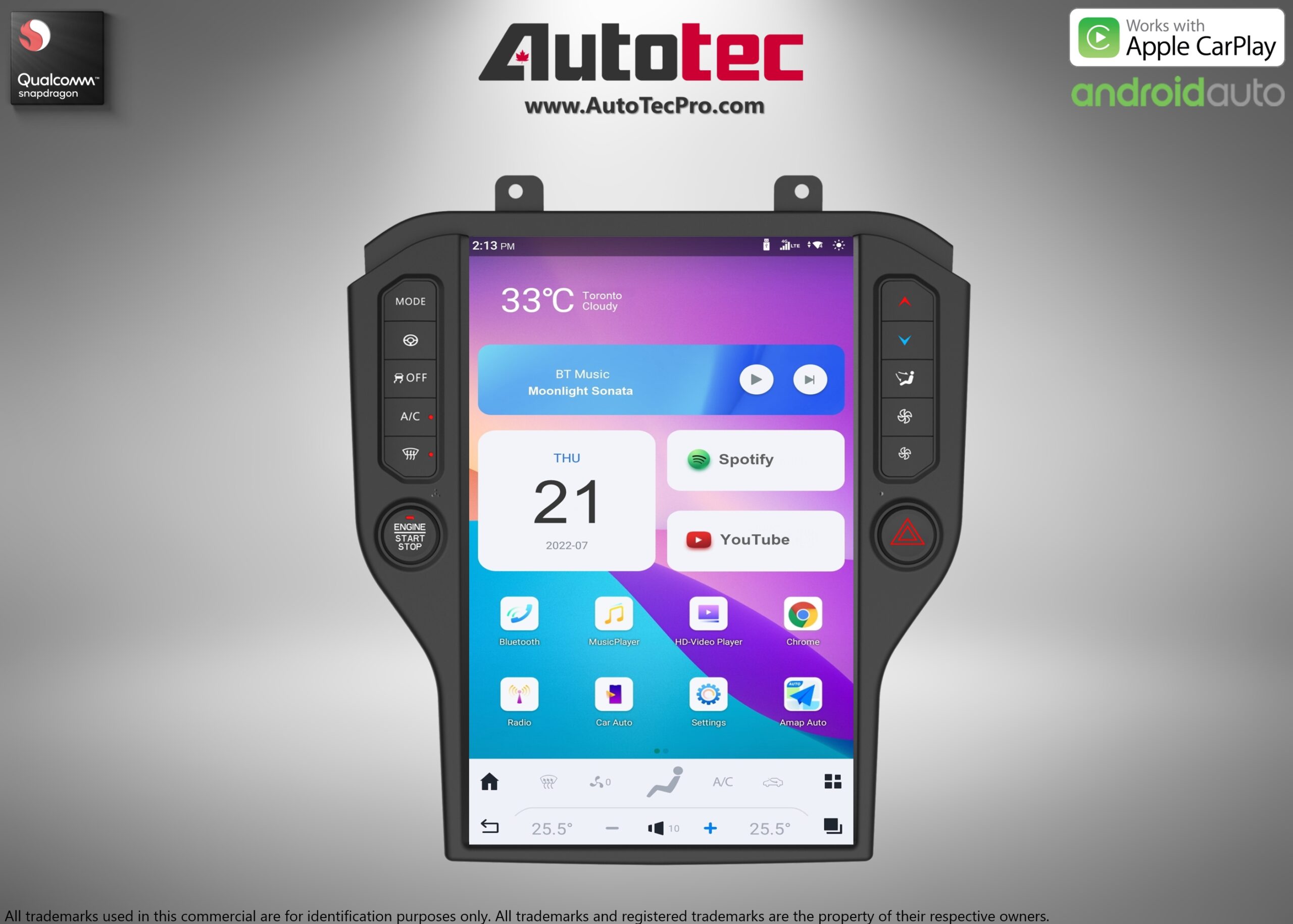 [Android 11] Ford Mustang (2015 – 2023) 14.4″ IPS QHD 2K Touch-Screen Android Navigation System