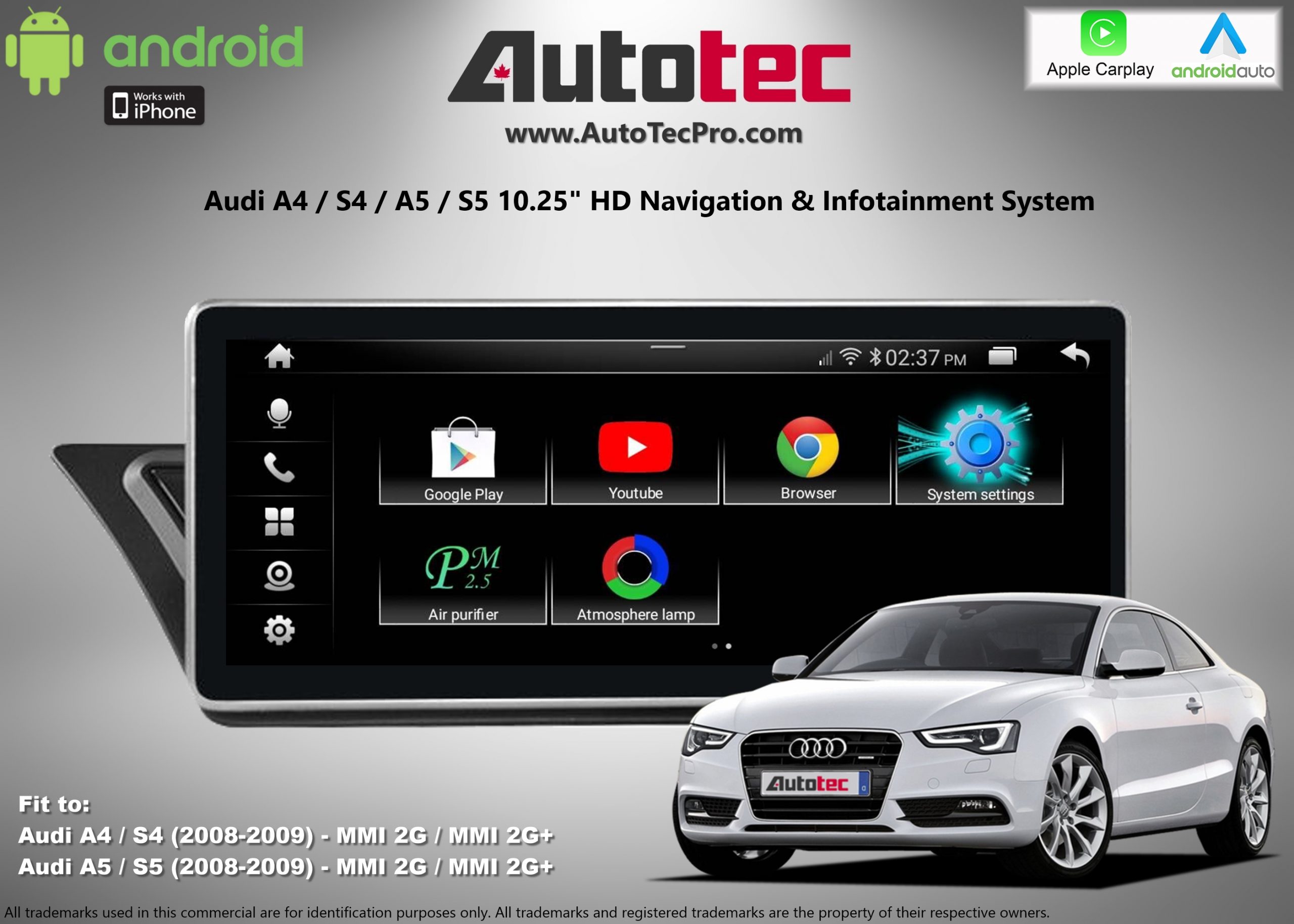 Audi mmi 2G bluetooth adapter for iPhone Apple Music Android auto