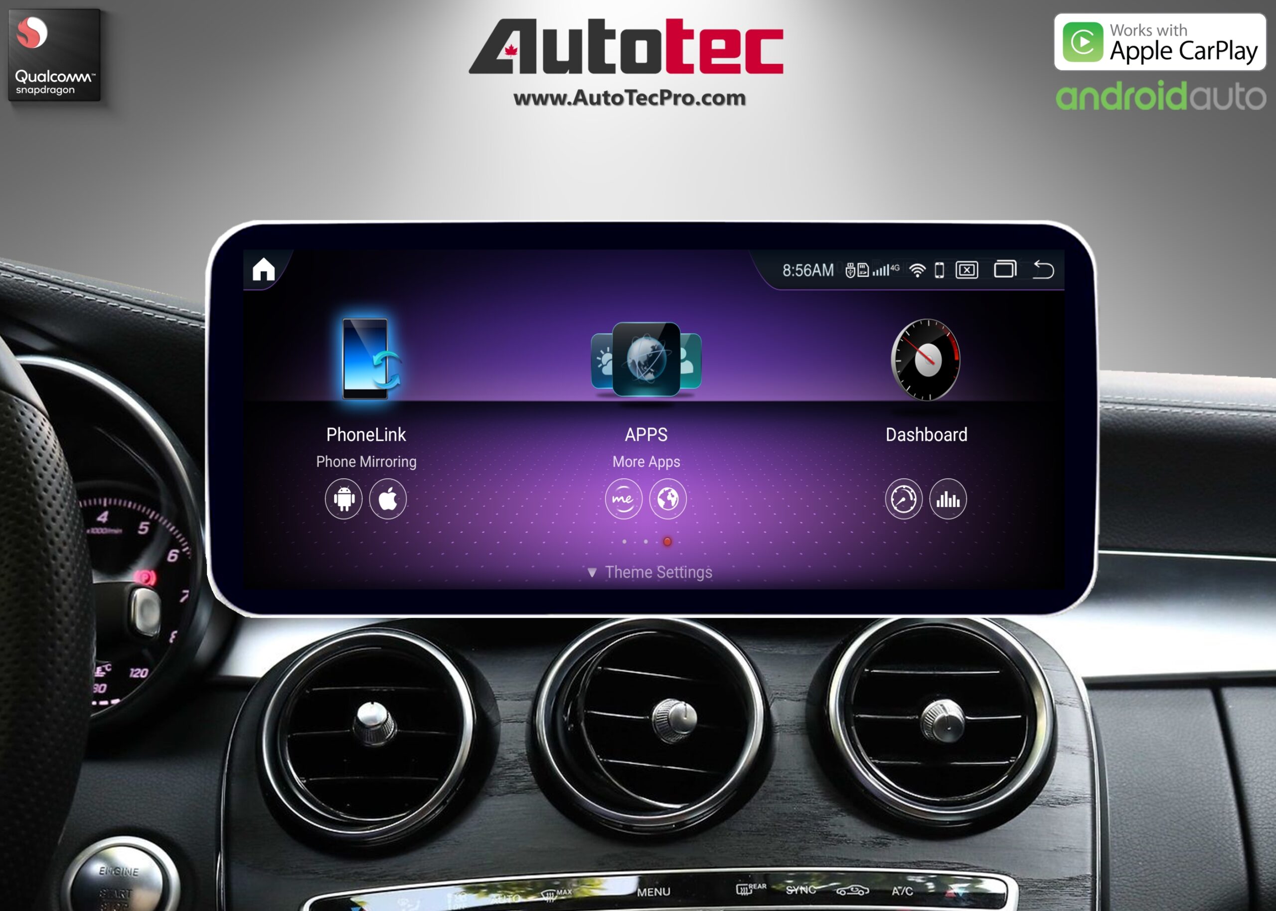 Mercedes-Benz C-Class (2015-2022 | W205) Direct-Fit 10.25″ / 12.3″ OEM-Fit HD IPS Touch-Screen Android Navigation & Infotainment System | Android 14 | GPS | BT | Wifi | 4G LTE | CarPlay