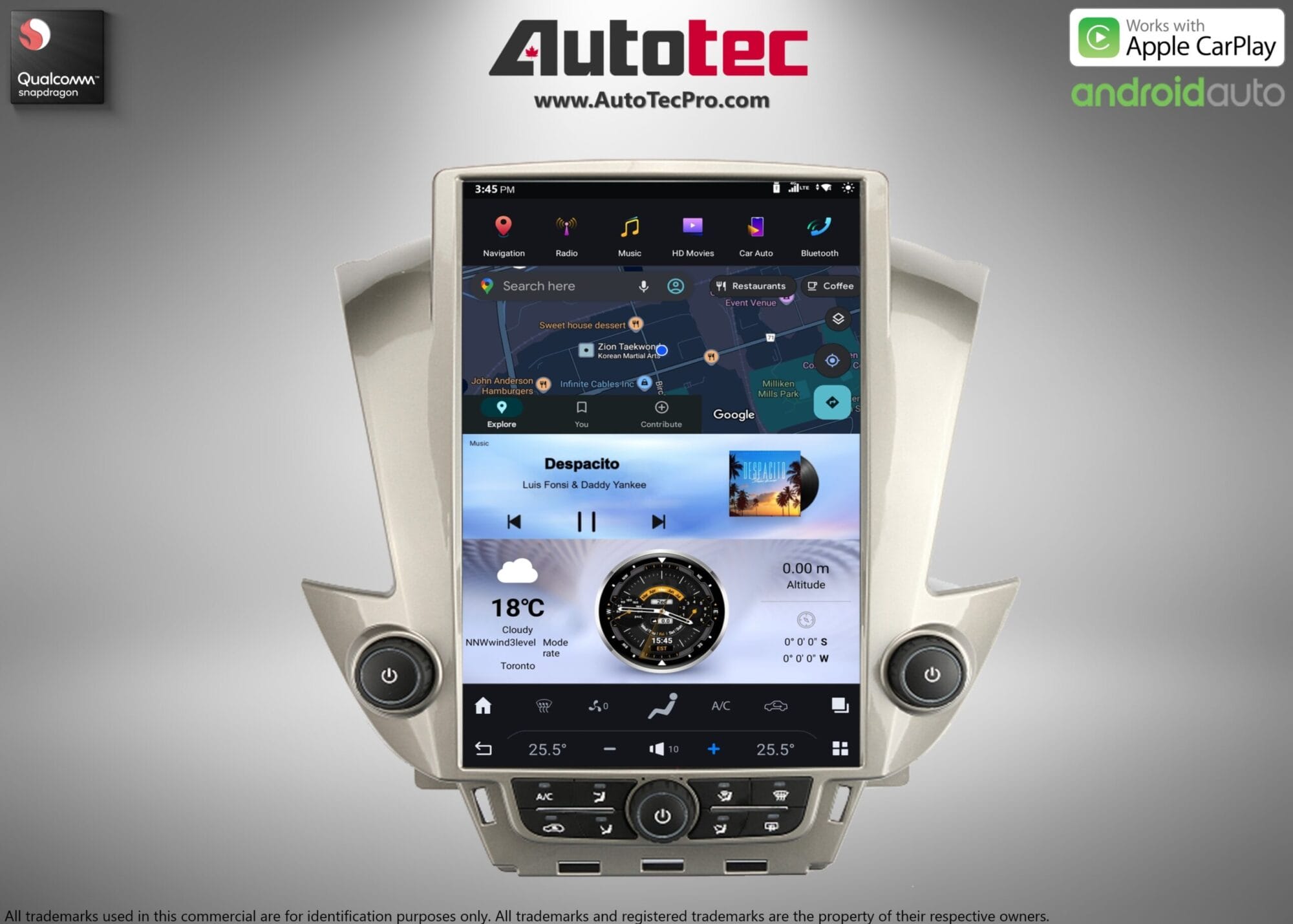 Chevrolet Tahoe / Suburban / GMC Yukon (2015 – 2020) 15.6″ IPS QHD 2K Touch-Screen Navigation & Infotainment System | Android 13 | GPS | BT | Wifi | CarPlay | Onstar | 4G LTE