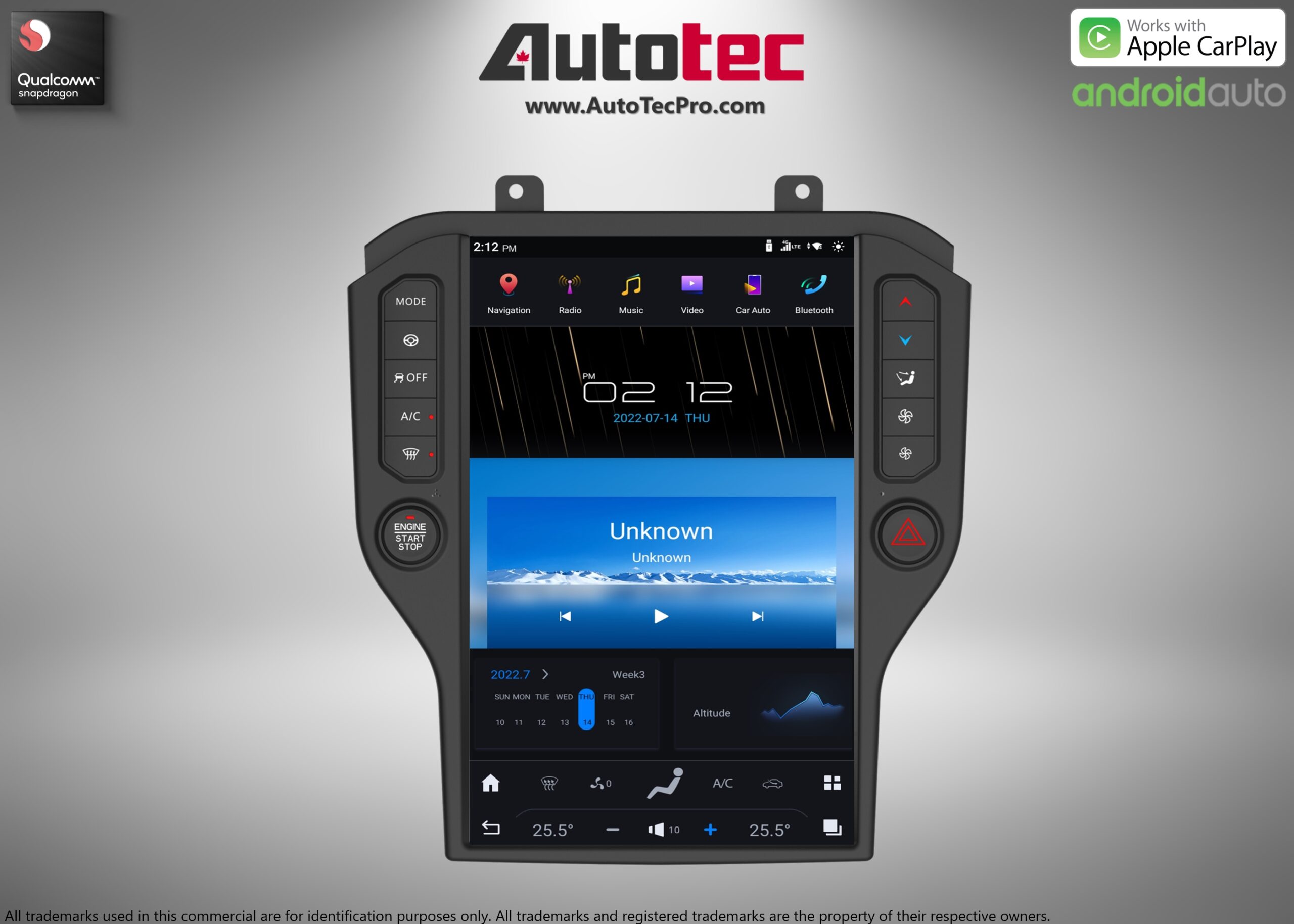 [Android 11] Ford Mustang (2015 – 2023) 14.4″ IPS QHD 2K Touch-Screen Android Navigation System