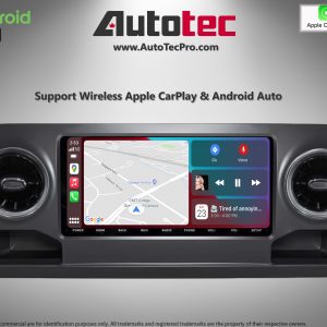 Mercedes-Benz Sprinter (2019 – 2024) Direct-Fit 10.25″ HD Touch-Screen Android Navigation System | Android 14 | GPS | BT | Wifi | CarPlay | Android Auto | Camera | 4G LTE – For Stock Basic Radio