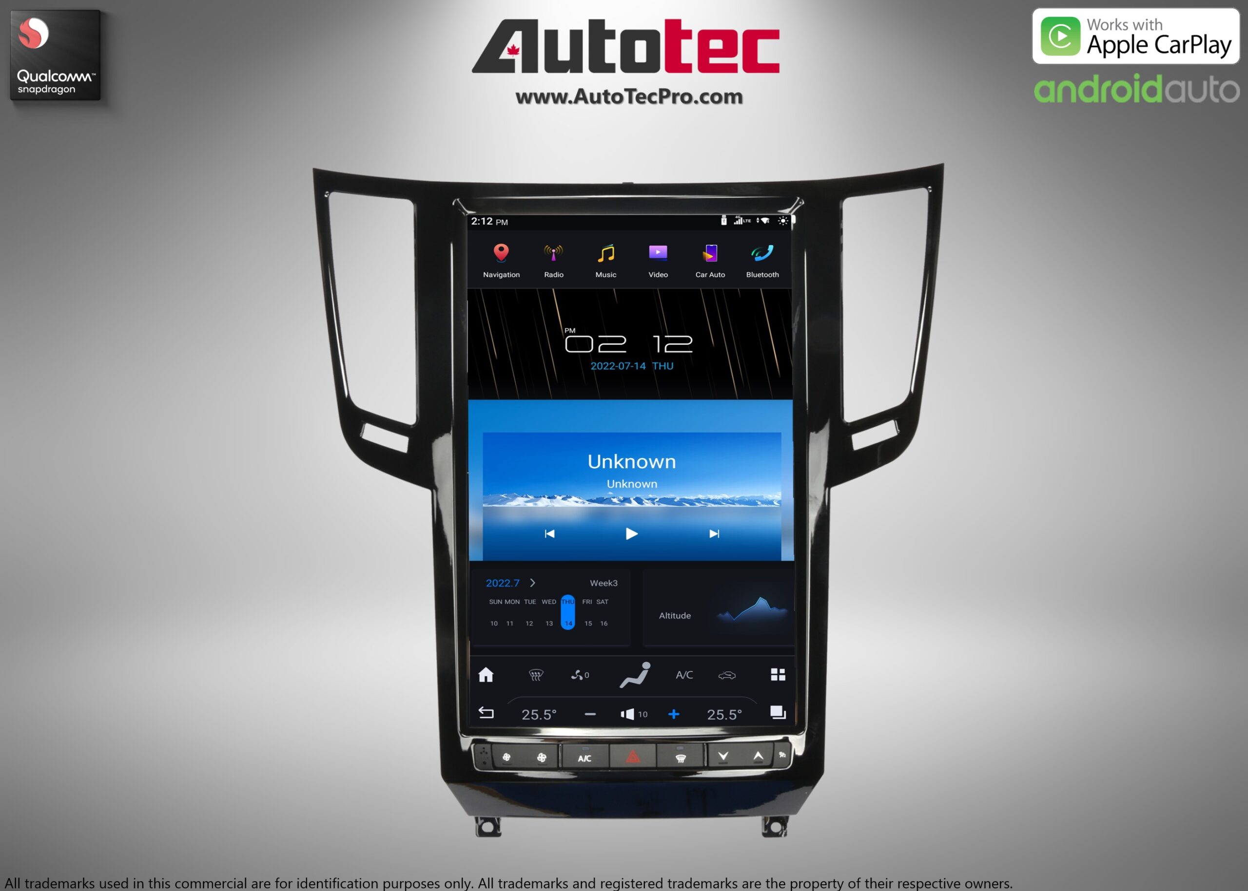 Infiniti FX25, FX35, FX37, FX45, FX50, QX70 14.4” HD IPS Touch-Screen Navigation & Infotainment System | Android 13 | GPS | BT | WiFi | Camera | CarPlay