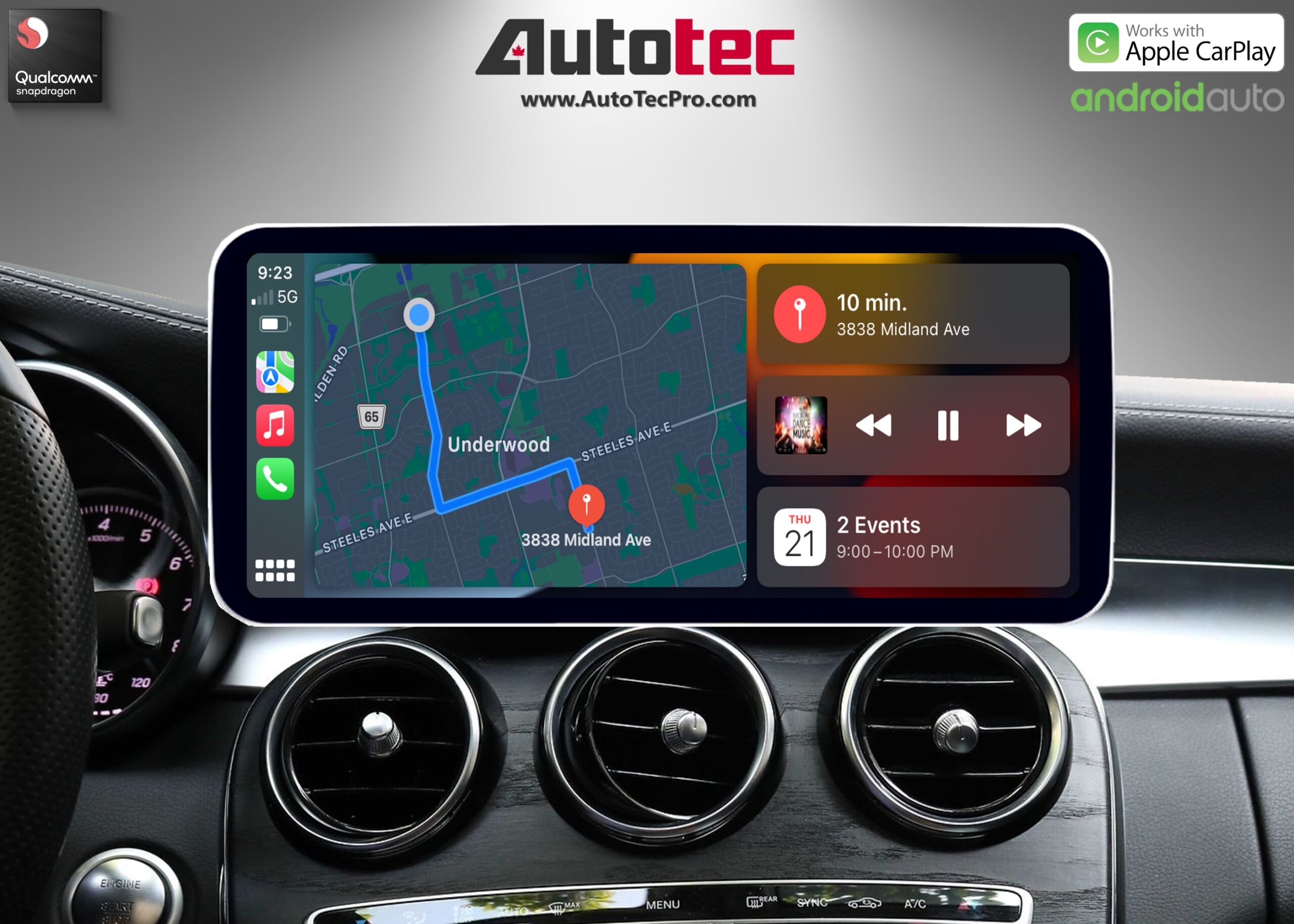 Mercedes-Benz C-Class (2015-2022 | W205) Direct-Fit 10.25″ / 12.3″ OEM-Fit HD IPS Touch-Screen Android Navigation & Infotainment System | Android 14 | GPS | BT | Wifi | 4G LTE | CarPlay