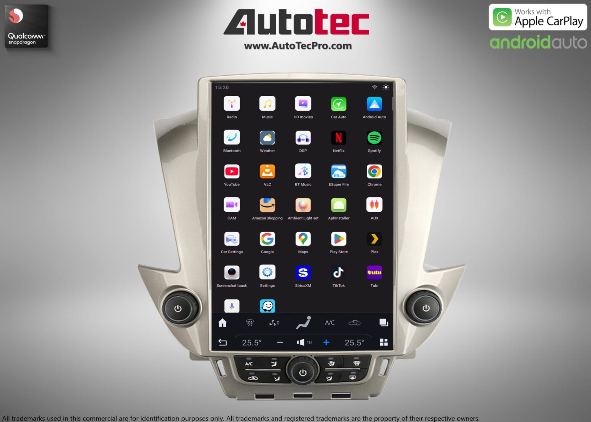 Chevrolet Tahoe / Suburban / GMC Yukon (2015 – 2020) 15.6″ IPS QHD 2K Touch-Screen Navigation & Infotainment System | Android 13 | GPS | BT | Wifi | CarPlay | Onstar | 4G LTE