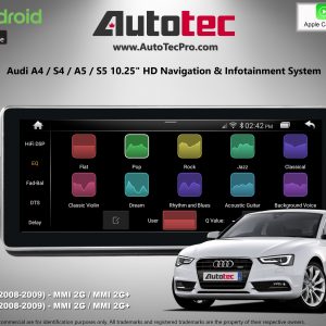AUDI A4 / A5 (2008 – 2009) OEM FIT 10.25″ HD Touch-Screen Android Navigation System | GPS | BT | Wifi | Camera | CarPlay | MMI 2G | MMI 2G+