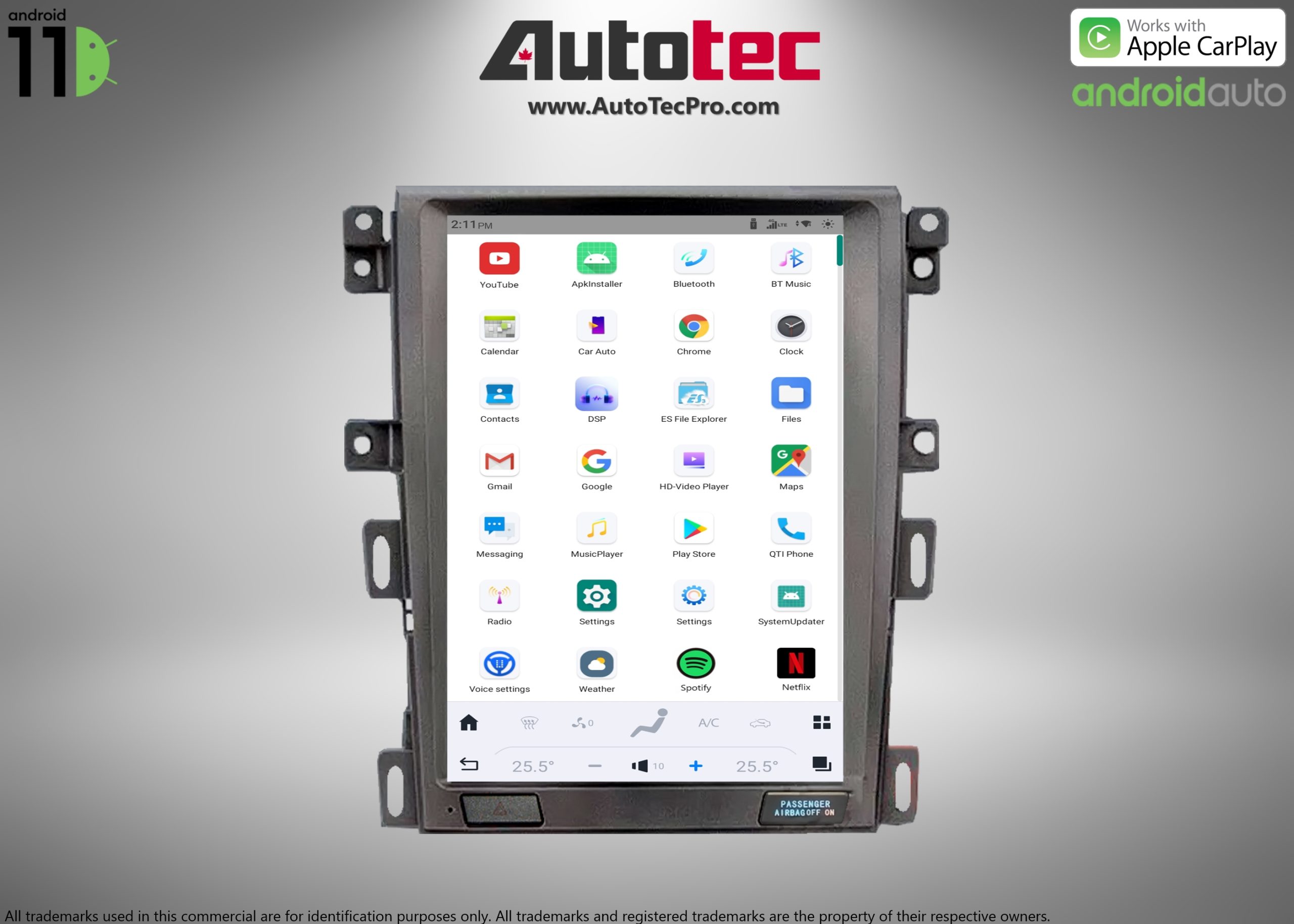 Ford Edge (2011 – 2014) 12.1″ IPS HD Touch-Screen Android Navigation System | Android 11 | GPS | BT | WiFi | Camera | CarPlay | Android Auto | 4G LTE