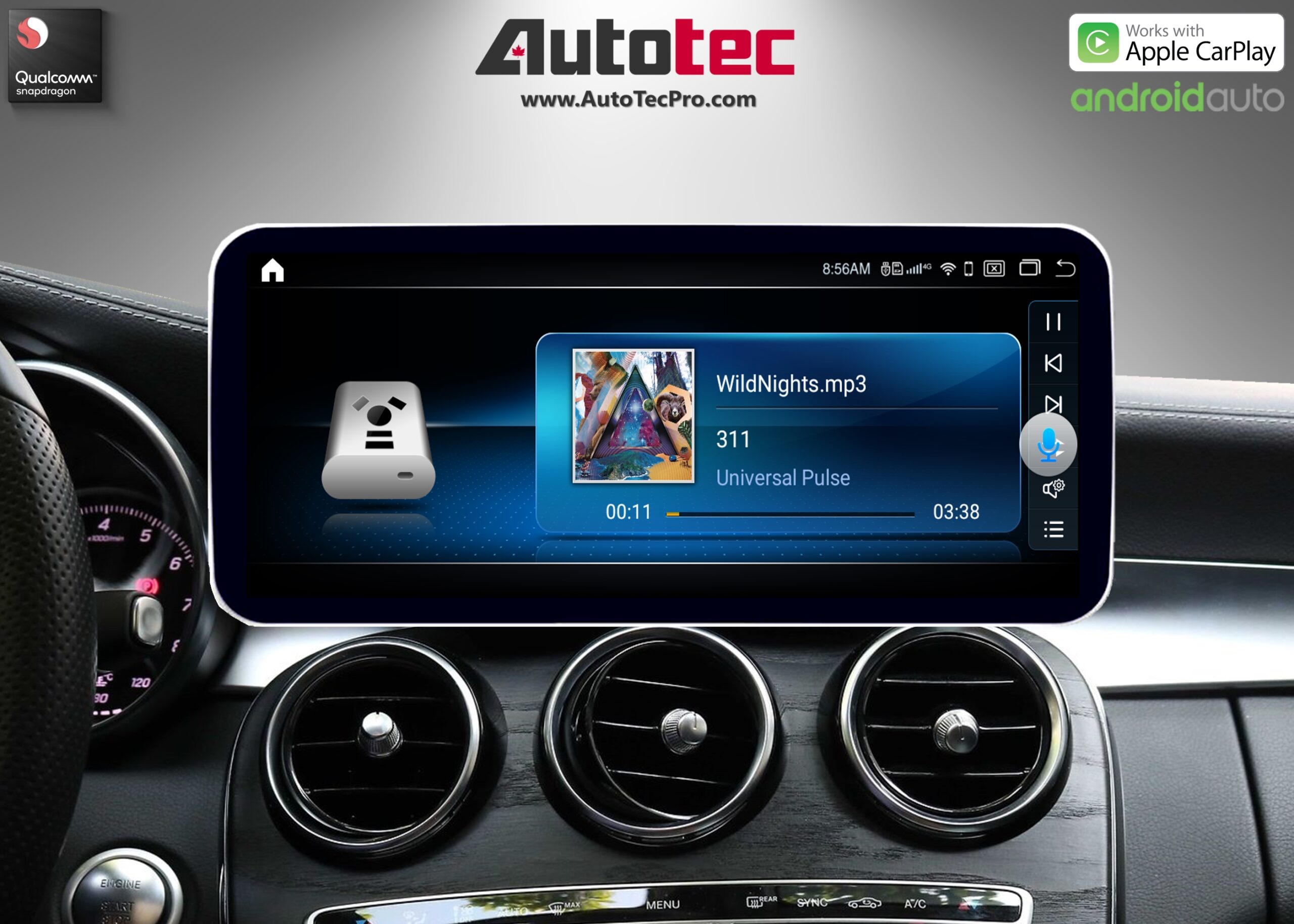 Mercedes-Benz C-Class (2015-2022 | W205) Direct-Fit 10.25″ / 12.3″ OEM-Fit HD IPS Touch-Screen Android Navigation & Infotainment System | Android 14 | GPS | BT | Wifi | 4G LTE | CarPlay