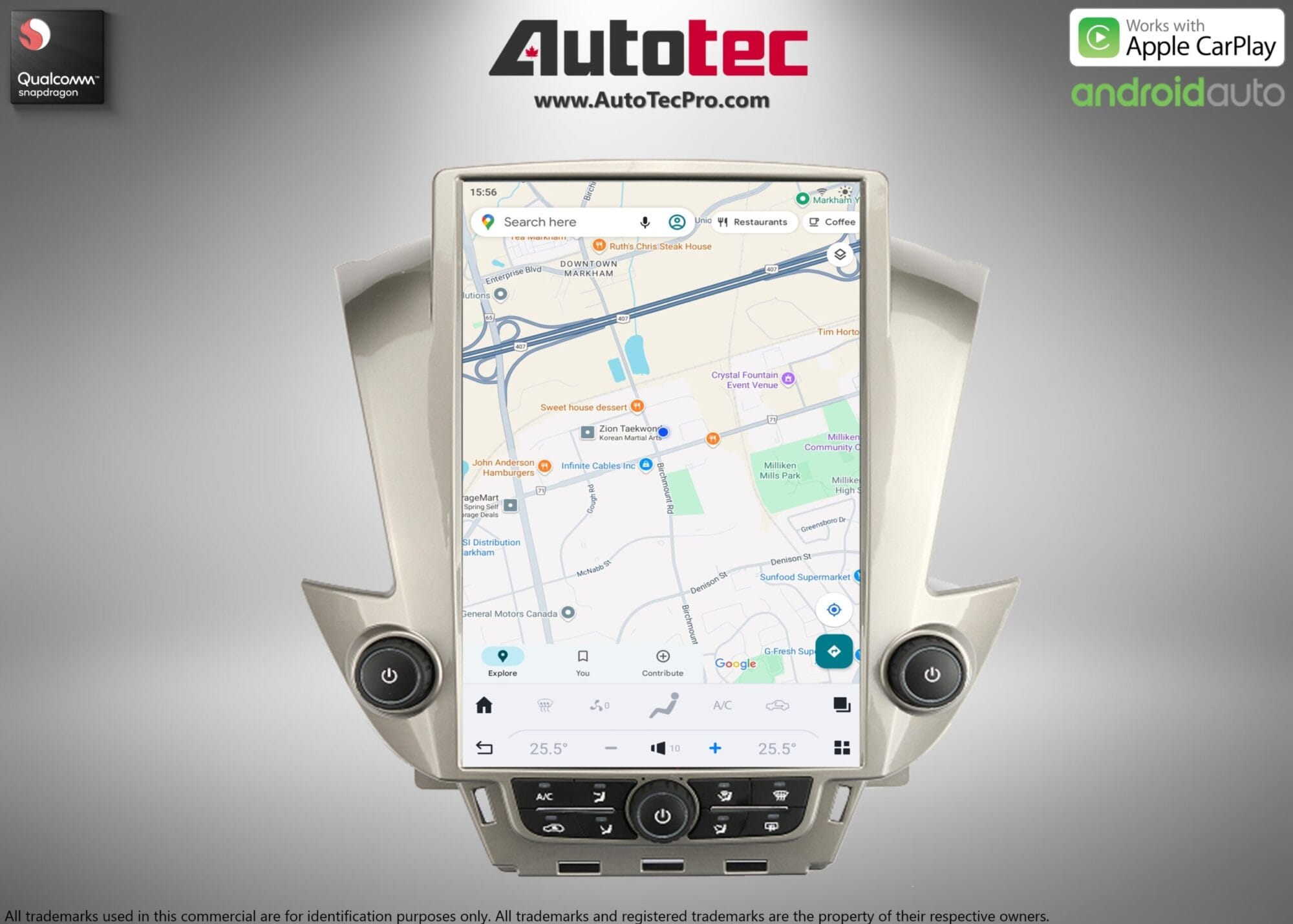 Chevrolet Tahoe / Suburban / GMC Yukon (2015 – 2020) 15.6″ IPS QHD 2K Touch-Screen Navigation & Infotainment System | Android 13 | GPS | BT | Wifi | CarPlay | Onstar | 4G LTE