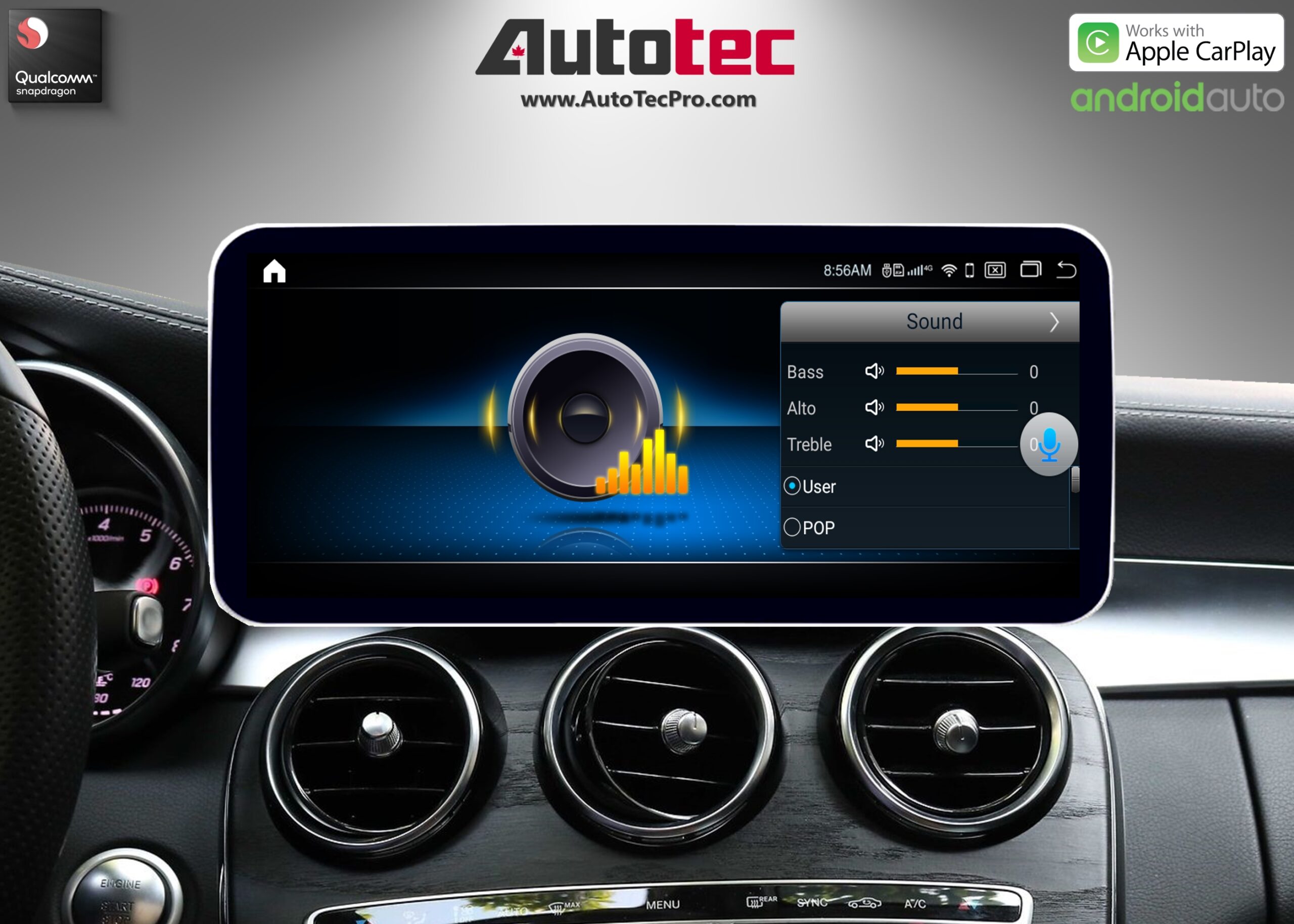 Mercedes-Benz C-Class (2015-2022 | W205) Direct-Fit 10.25″ / 12.3″ OEM-Fit HD IPS Touch-Screen Android Navigation & Infotainment System | Android 14 | GPS | BT | Wifi | 4G LTE | CarPlay