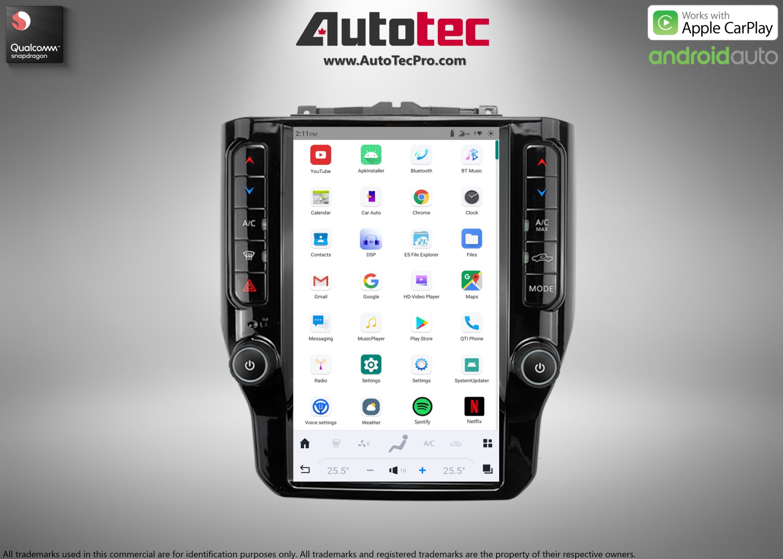 Dodge RAM (2019 – 2023) 12″ HD Tesla-Style Navigation & Infotainment System | Android 13 | GPS | BT | Wifi | CarPlay | 4G LTE