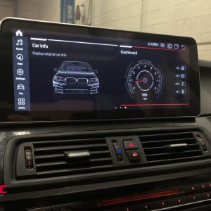BMW 5 Series (2011 – 2018) F10 F11 OEM-FIT 12.3″ HD Touch-Screen Android Navigation System | Android 14 | GPS | BT | Wifi | 4G LTE | CarPlay