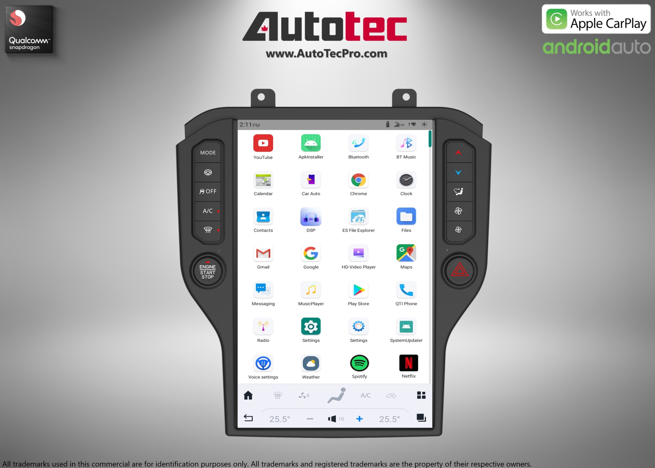 [Android 11] Ford Mustang (2015 – 2023) 14.4″ IPS QHD 2K Touch-Screen Android Navigation System