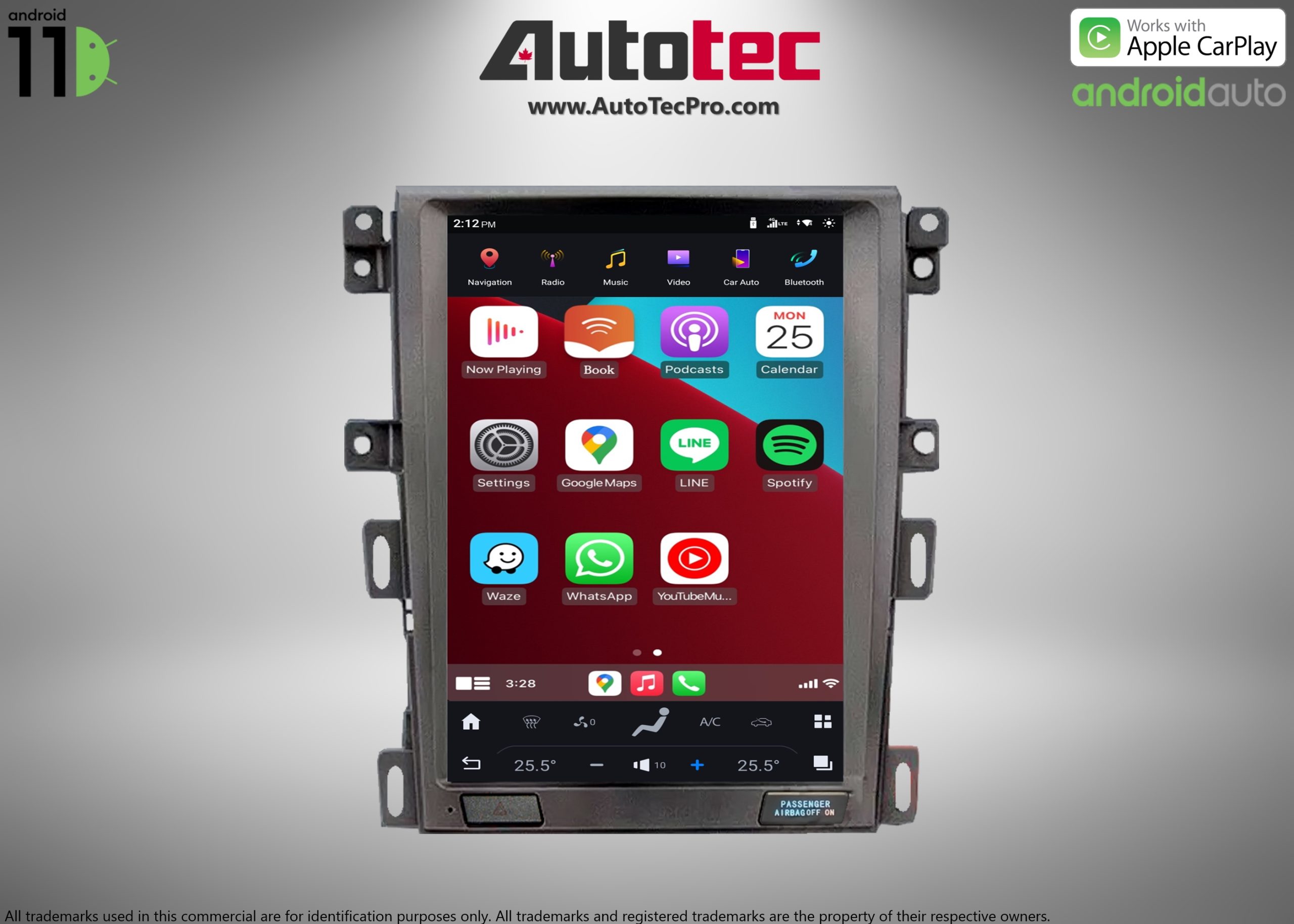 Ford Edge (2011 – 2014) 12.1″ IPS HD Touch-Screen Android Navigation System | Android 11 | GPS | BT | WiFi | Camera | CarPlay | Android Auto | 4G LTE