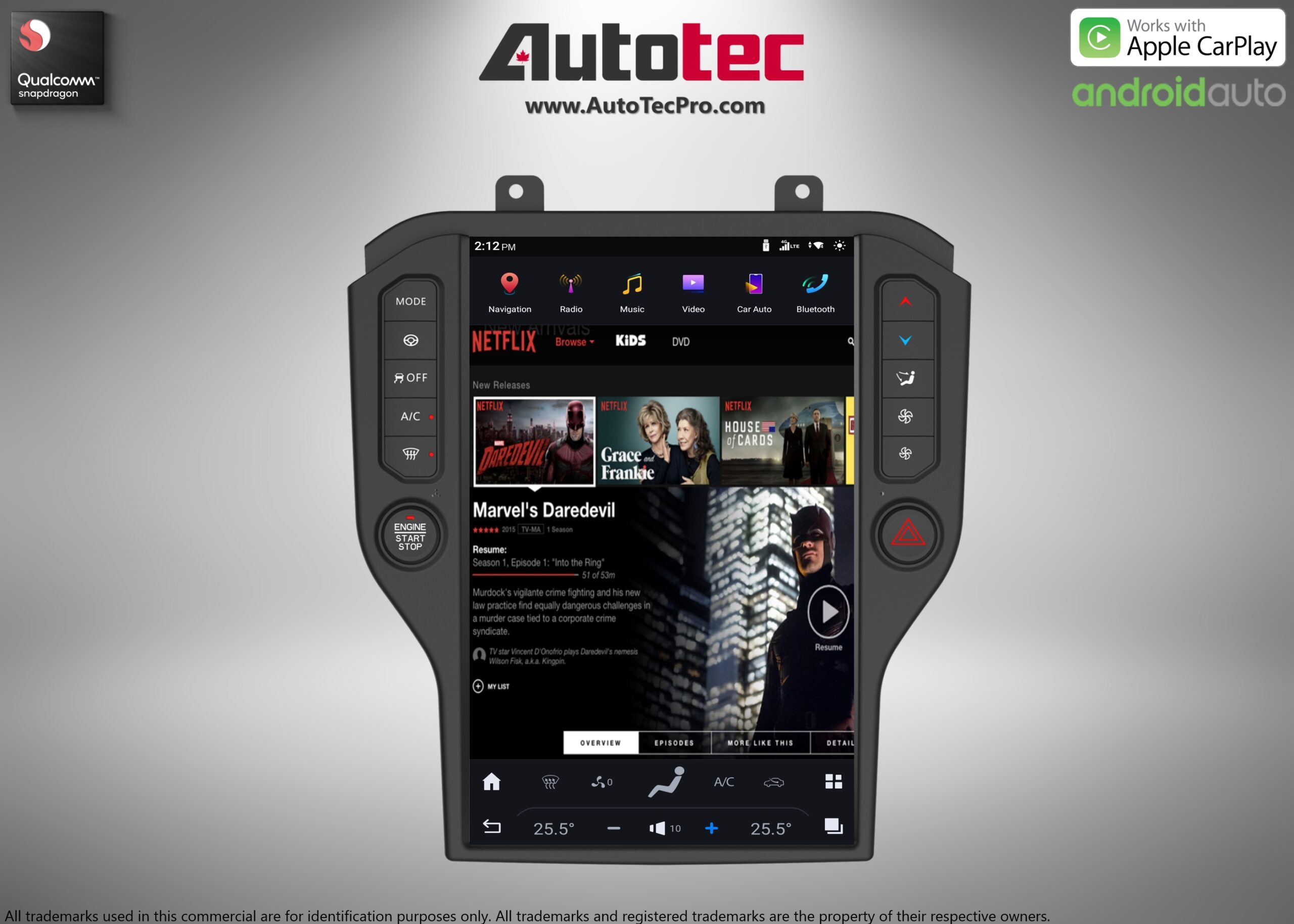 [Android 11] Ford Mustang (2015 – 2023) 14.4″ IPS QHD 2K Touch-Screen Android Navigation System