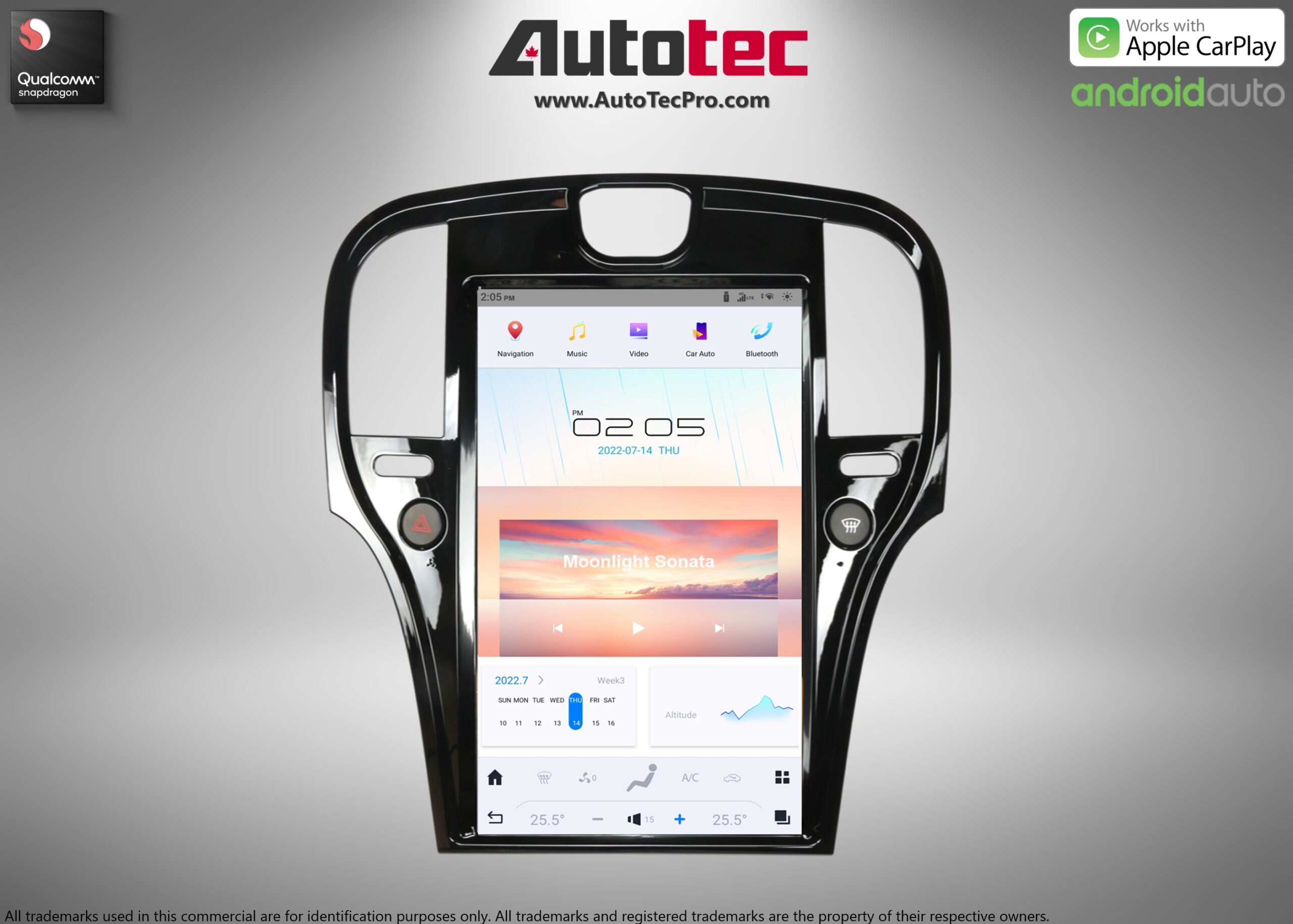 Chrysler 300 300c 300s (2011 – 2023) 14.4″ IPS QHD 2K Touch-Screen Android Navigation System | Android 13 | GPS | BT | Wifi | CarPlay | Android Auto | 4G LTE