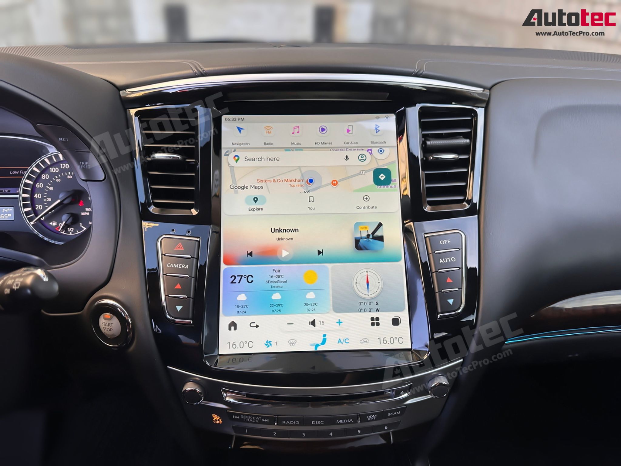 Infiniti QX60 / JX35 (2013 – 2020) 12.1” HD IPS Touch-Screen Navigation & Infotainment System | Android 13 | GPS | BT | Wifi | CarPlay | Android Auto | 4G LTE