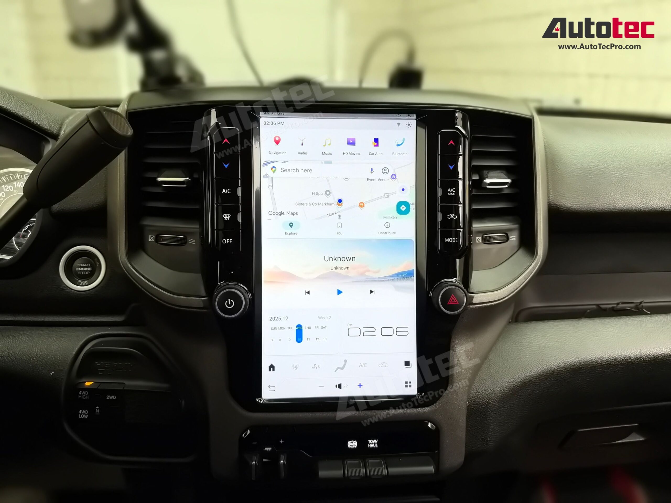 Dodge RAM (2019 – 2023) 12″ HD Tesla-Style Navigation & Infotainment System | Android 13 | GPS | BT | Wifi | CarPlay | 4G LTE