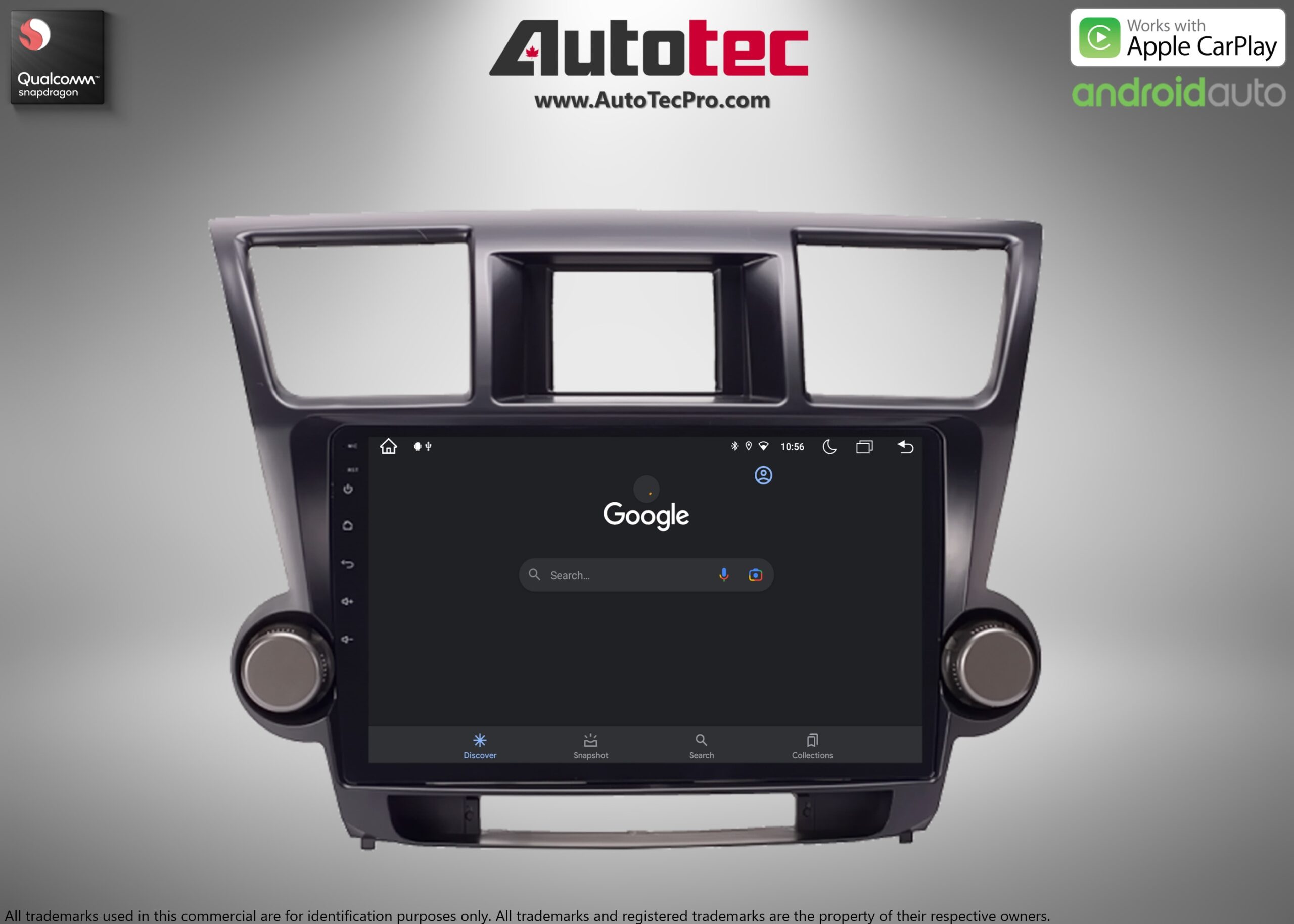 Toyota Highlander (2008 – 2013) 10.1″ HD Touch-Screen Android Navigation System | Android 13 | GPS | BT | WiFi | Camera | CarPlay