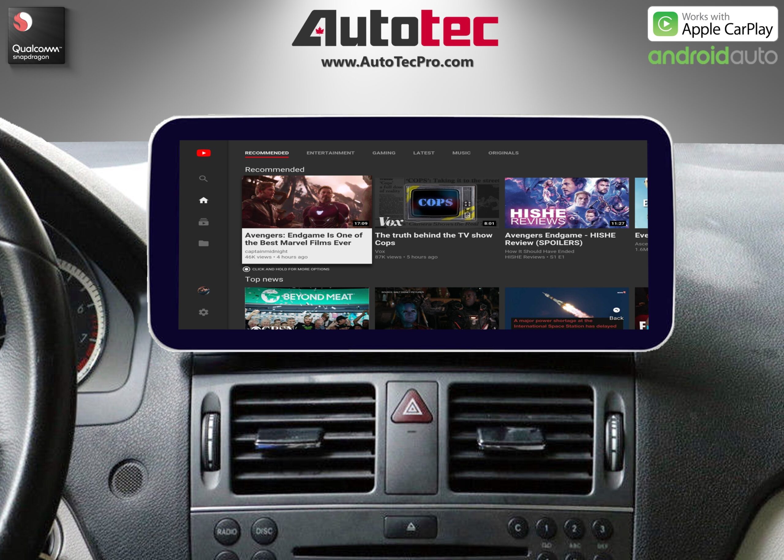 Mercedes-Benz C-Class (2007-2011 | W204) Direct-Fit 10.25″ / 12.3″ HD IPS Touch-Screen Android Navigation System | Android 14 | GPS | BT | Wifi | 4G LTE | Camera | CarPlay