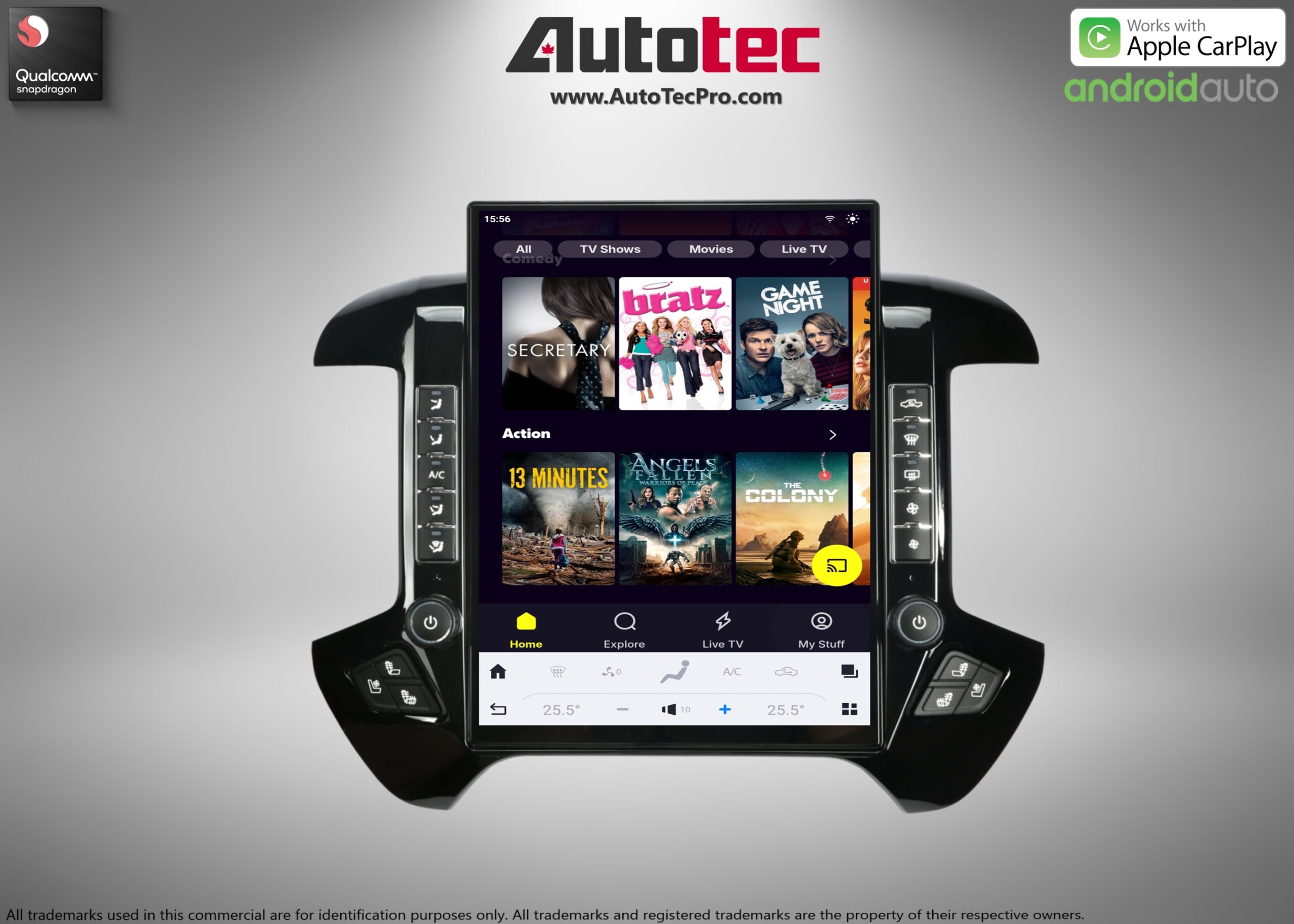 Chevrolet Silverado / GMC Sierra (2014 – 2019) 15.6″ IPS QHD 2K Touch-Screen Navigation & Infotainment System | Android 13 | GPS | BT | Wifi | CarPlay | Onstar | DSP | 4G LTE