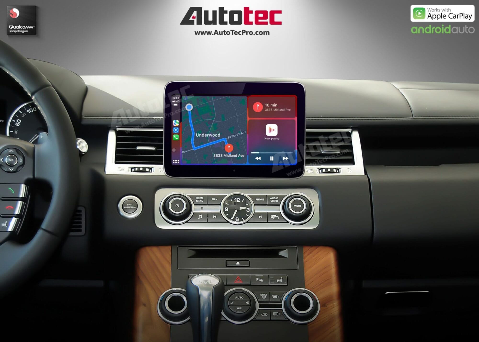 Land Rover Range Rover Sport (2010-2013) 8.4″ HD IPS Touch-Screen Navigation & Infotainment System | Android 14 | GPS | BT | Wifi | CarPlay | Denso | 4G LTE