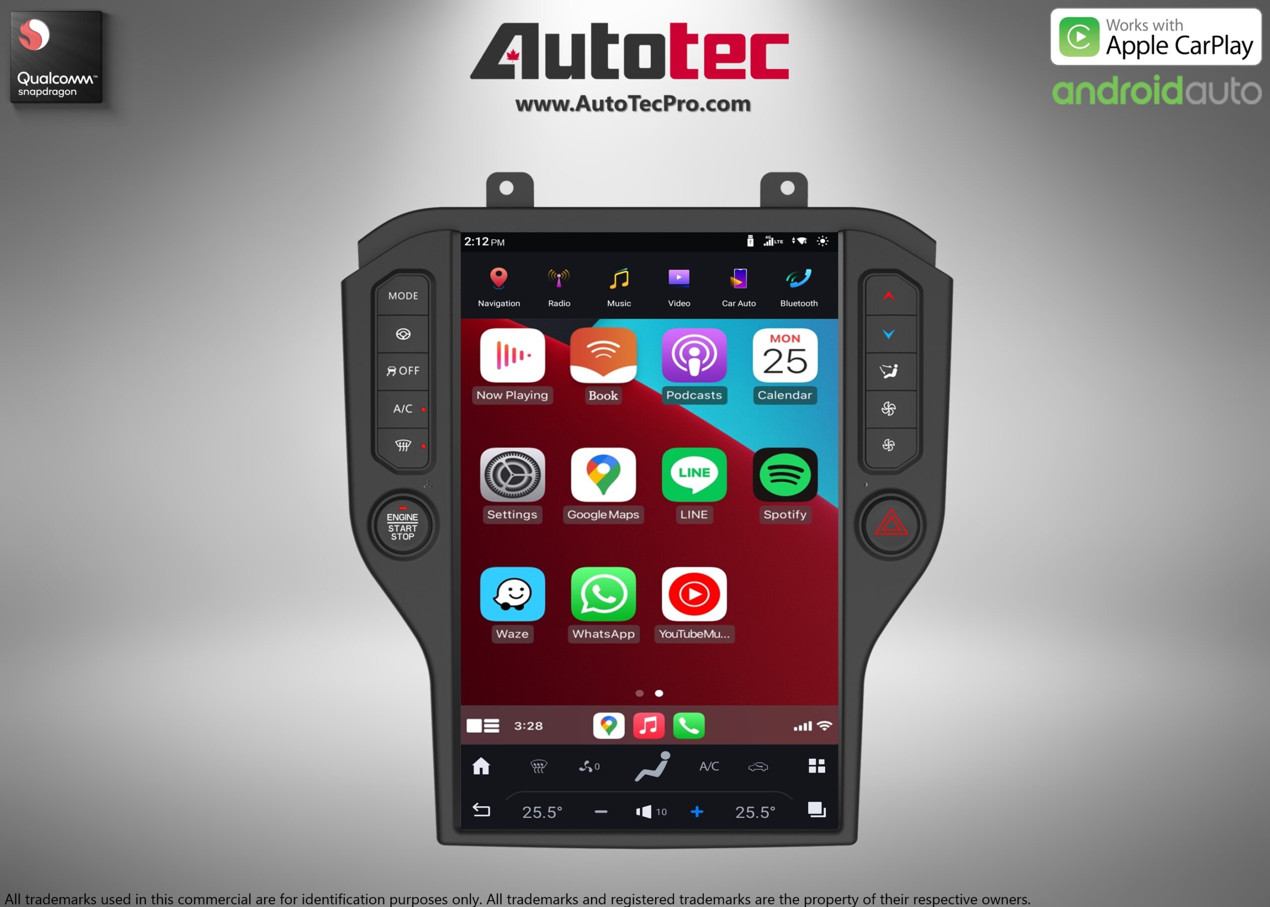 [Android 11] Ford Mustang (2015 – 2023) 14.4″ IPS QHD 2K Touch-Screen Android Navigation System