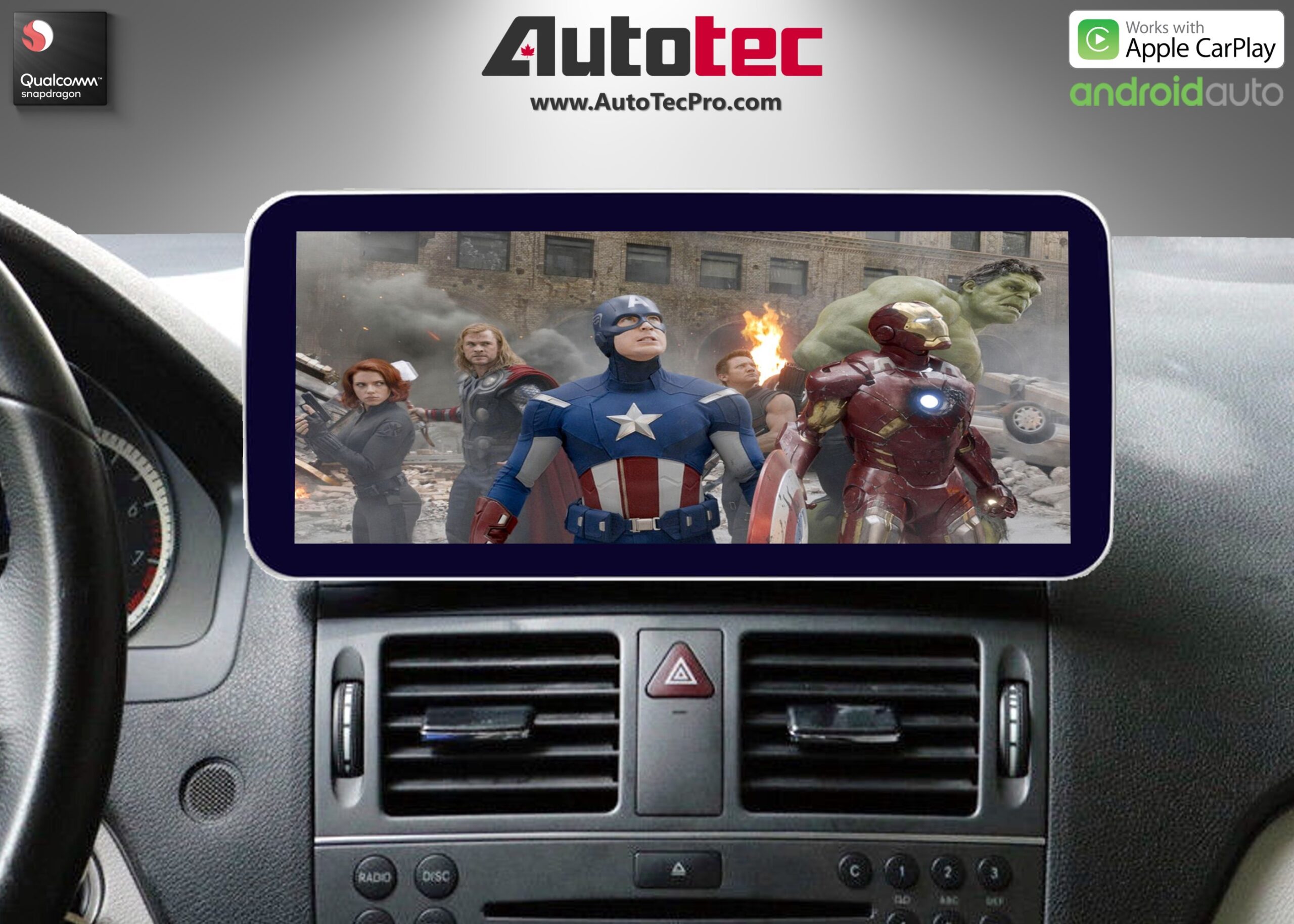 Mercedes-Benz C-Class (2007-2011 | W204) Direct-Fit 10.25″ / 12.3″ HD IPS Touch-Screen Android Navigation System | Android 14 | GPS | BT | Wifi | 4G LTE | Camera | CarPlay