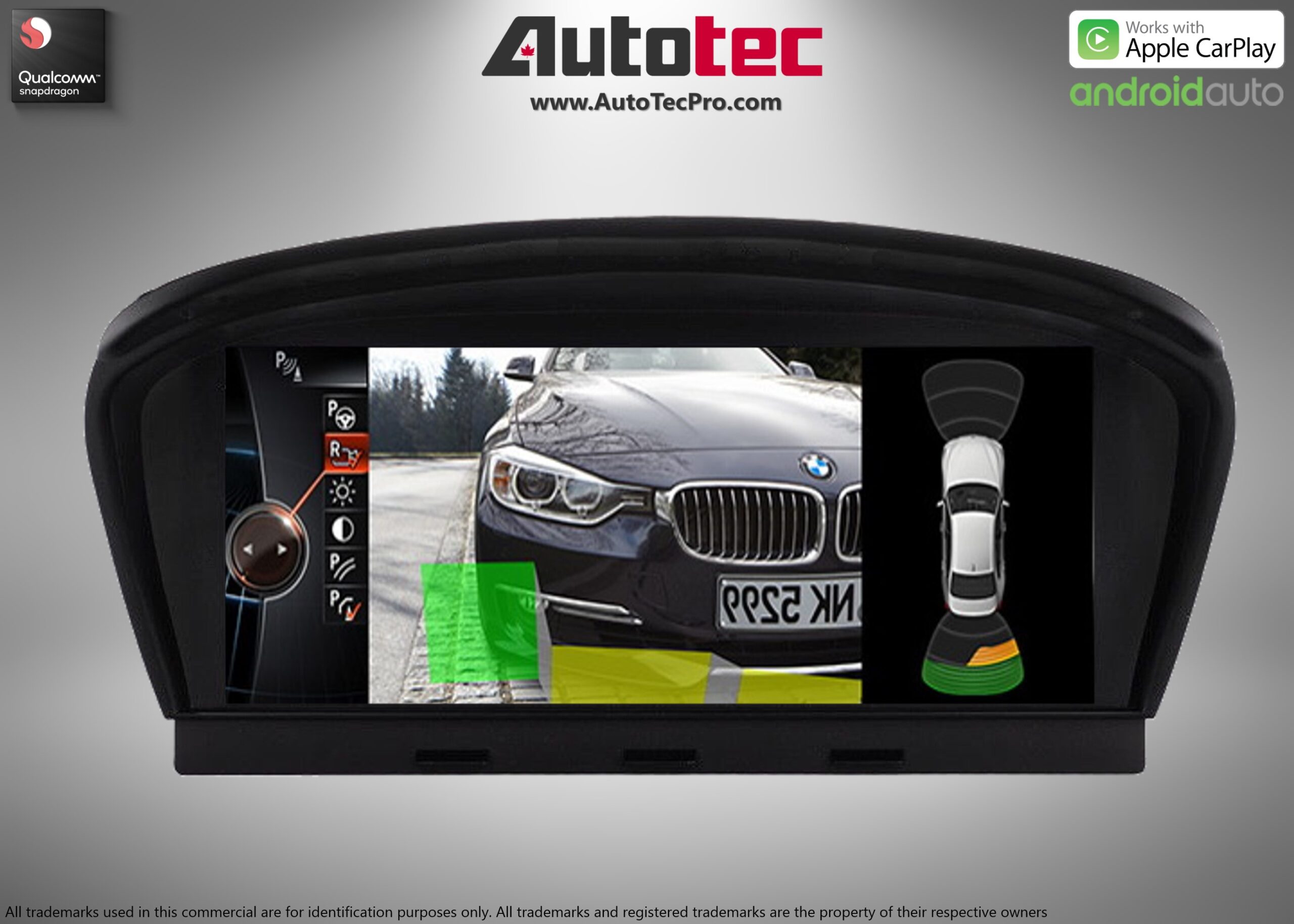 BMW 5 Series (2003 – 2010) E60 OEM FIT 8.8″ HD Touch-Screen Android Navigation System | Android 14 | GPS | BT | Wifi | Camera | CarPlay