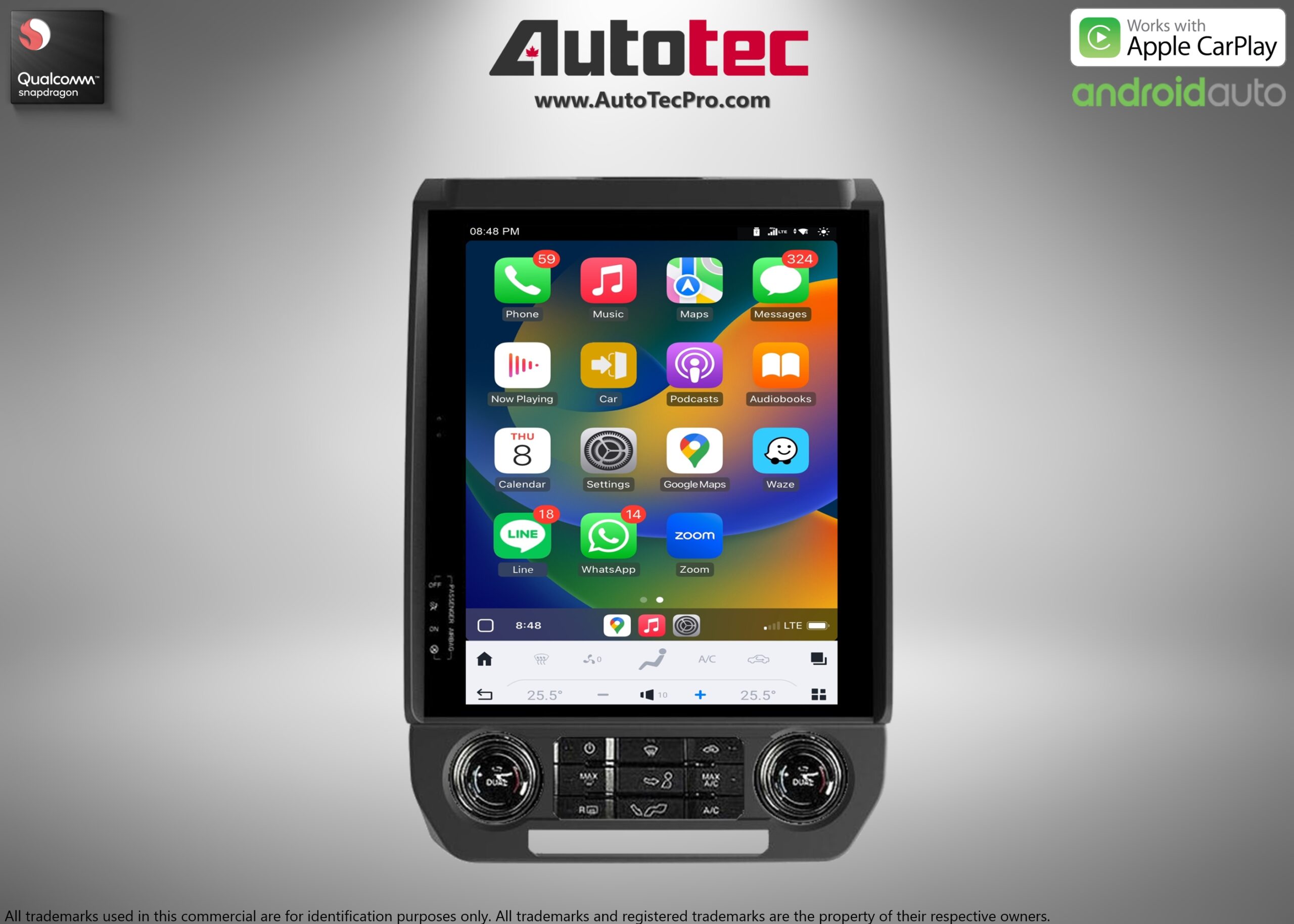Ford F250 | F350 | F450 (2017 – 2022)  12.1″ IPS Touch-Screen Android Navigation System | Android 13 | GPS | BT | Wifi | CarPlay | SYNC | 4G LTE